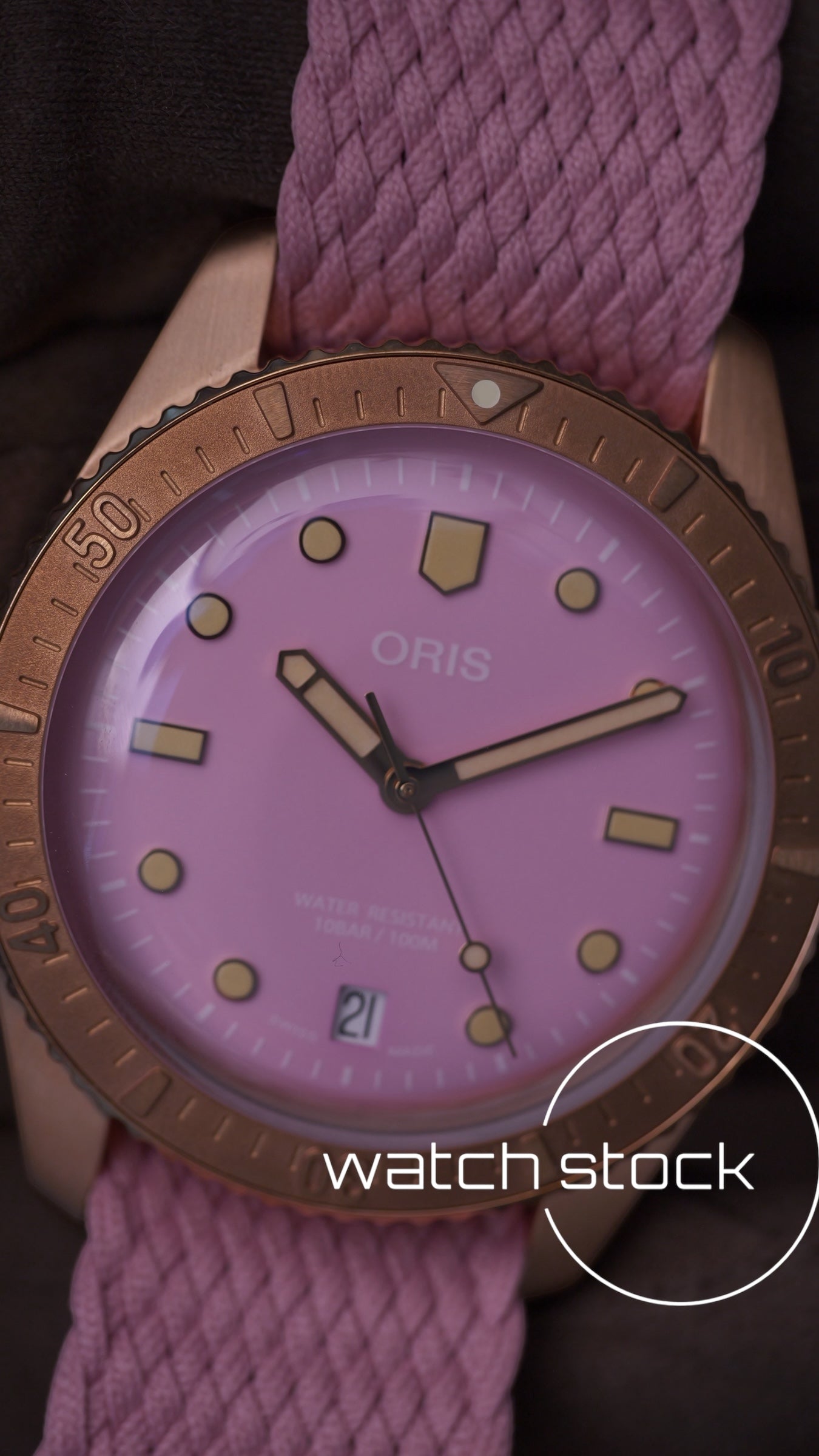 Oris diver sixty-five cotton candy pink bronze 40mm Automatic full set