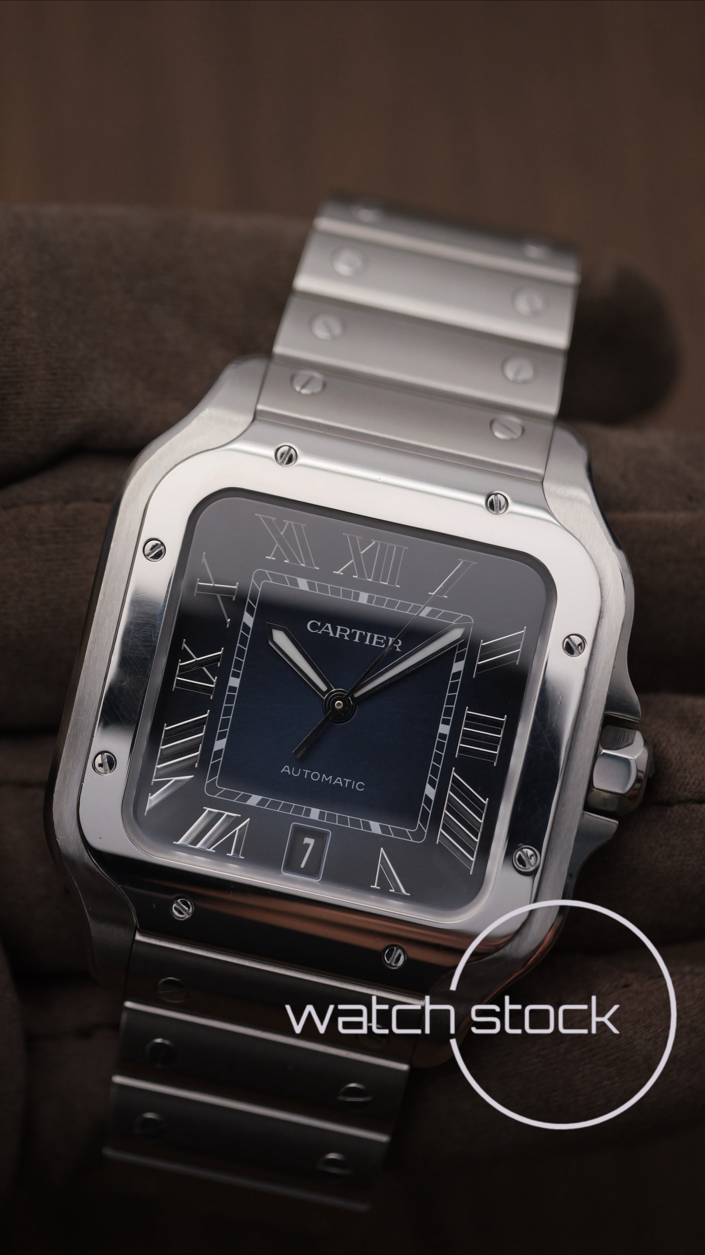 Cartier Santos LM blue dial Full Set
