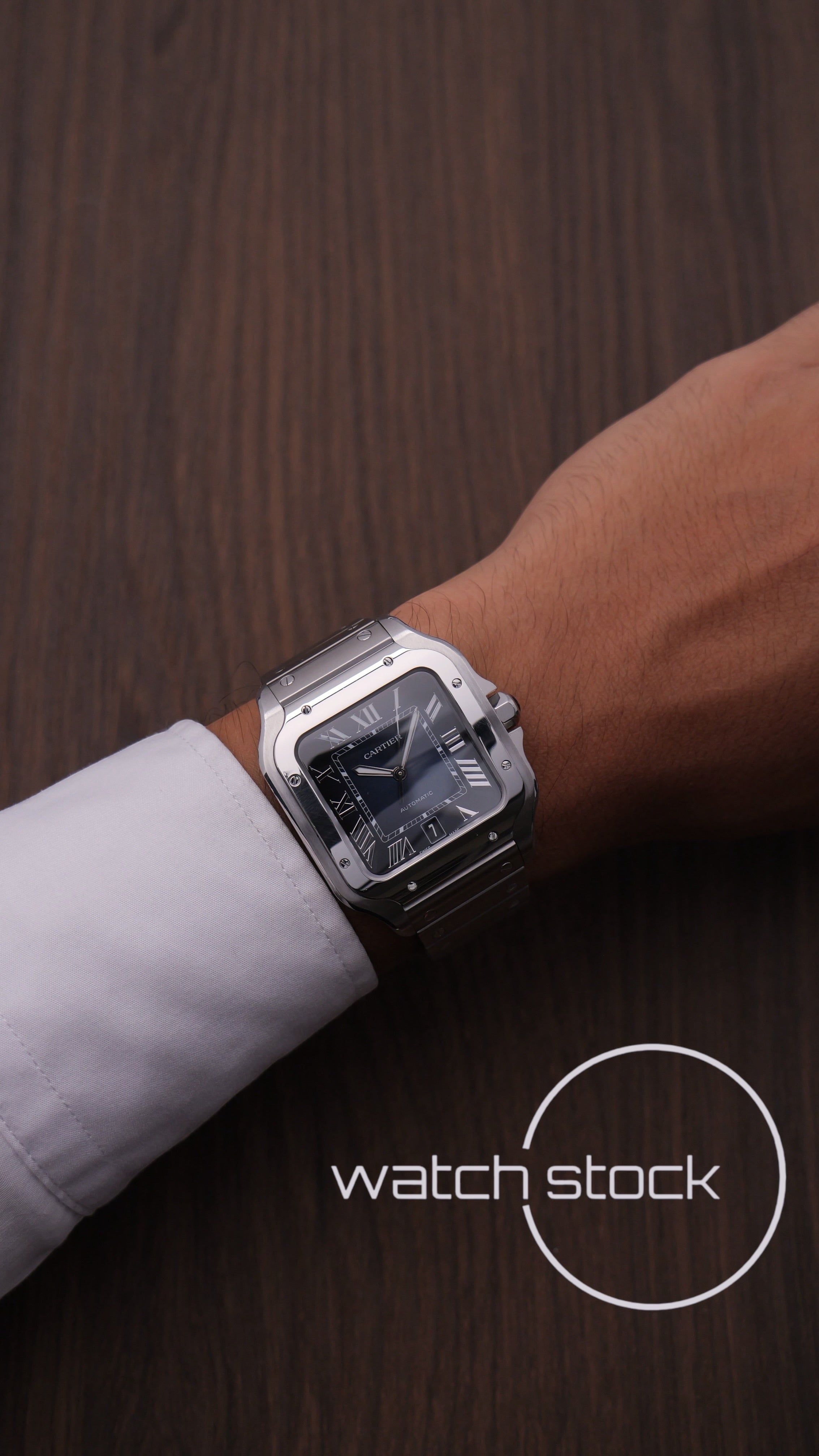 Cartier Santos LM blue dial Full Set