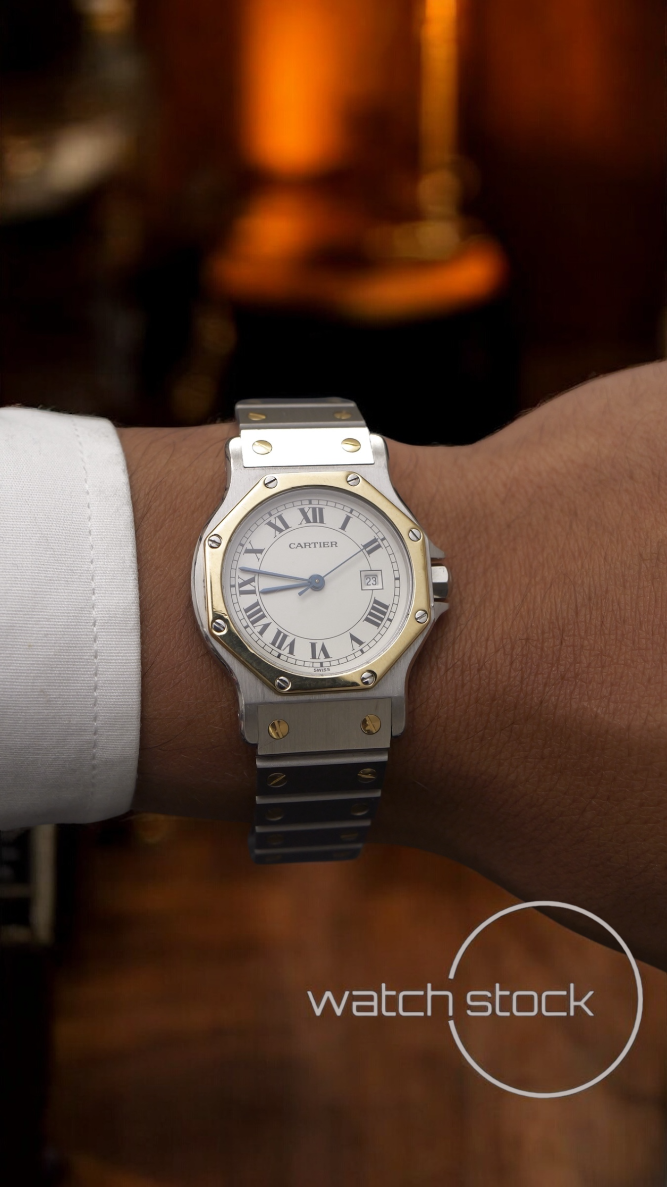 Cartier santos Octagon FULL SET 30mm (Large) men santos de cartier 2966 Automatic