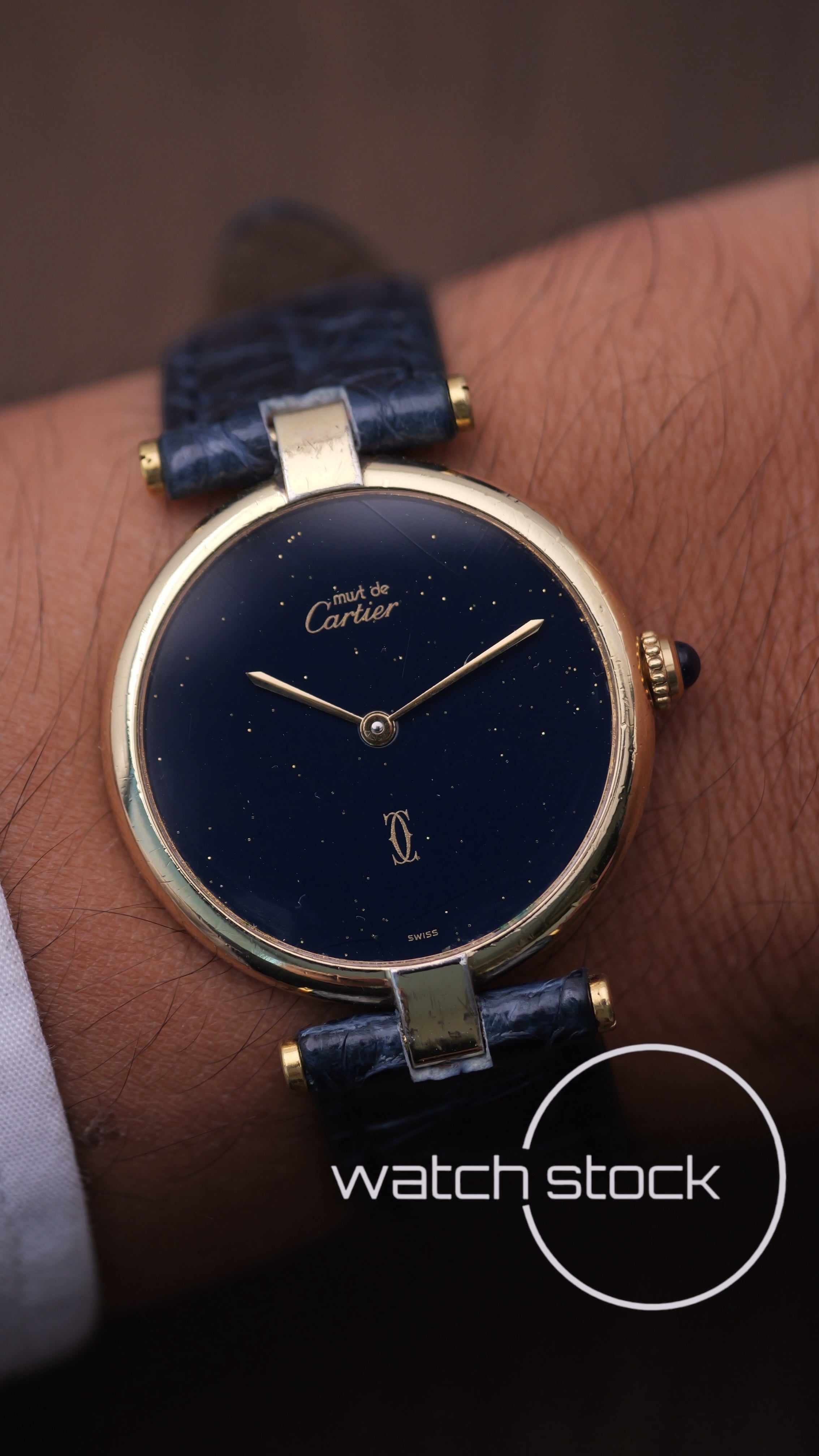 Cartier Vendome 30mm blue stardust dial unisex 1980º
