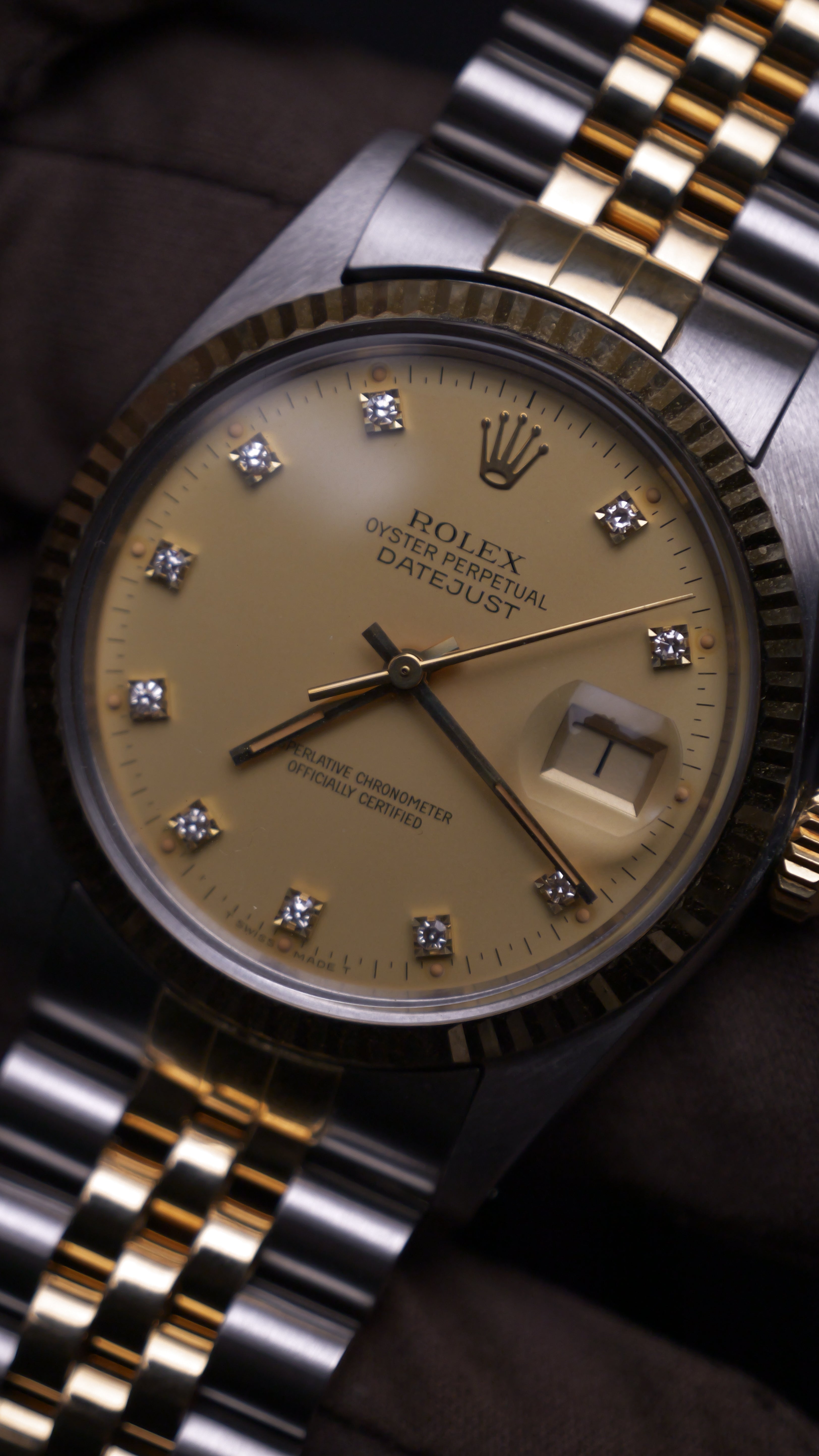 Rolex Datejust acciaio oro e diamanti 36mm ref.16013 full set