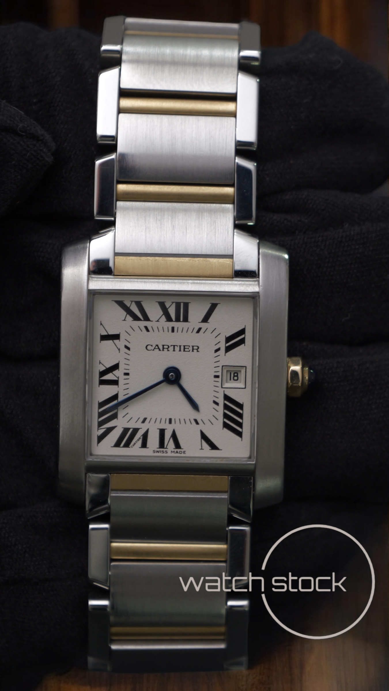 Cartier tank francaise acc. Or. ref.2465 29x30mm quarz