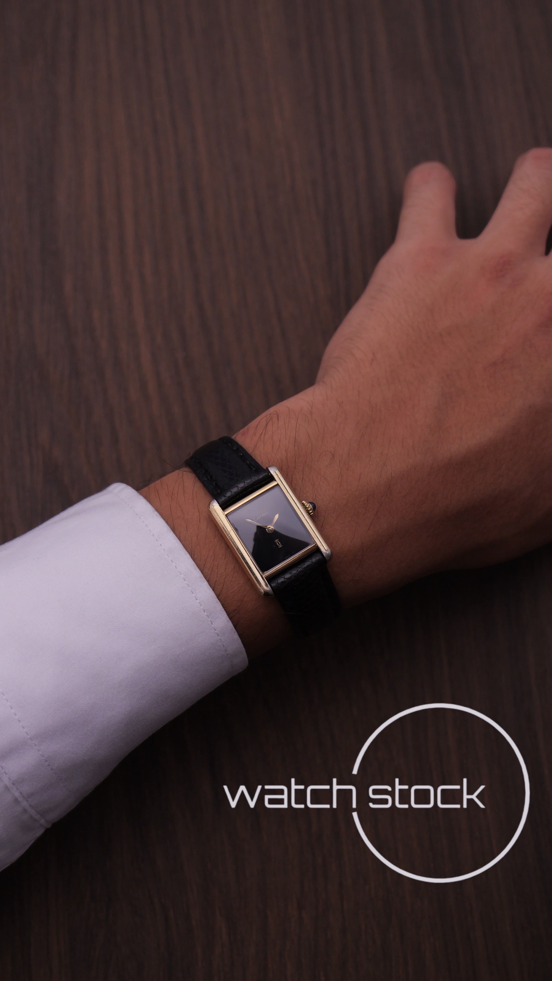 Cartier Tank TG3 Black Dial 1980