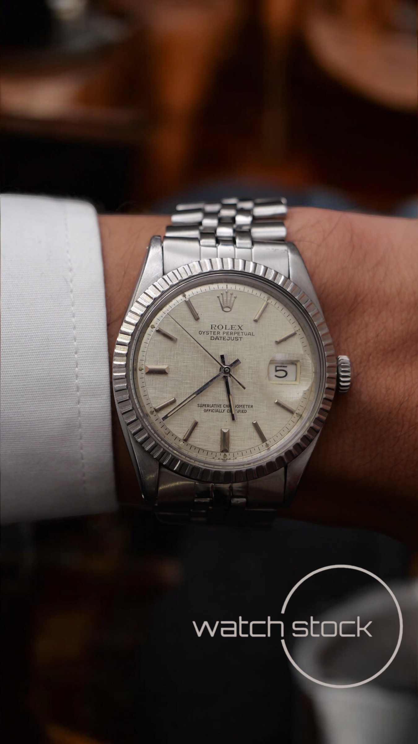 Rolex datejust 36mm 1600 linen dial lino argènté