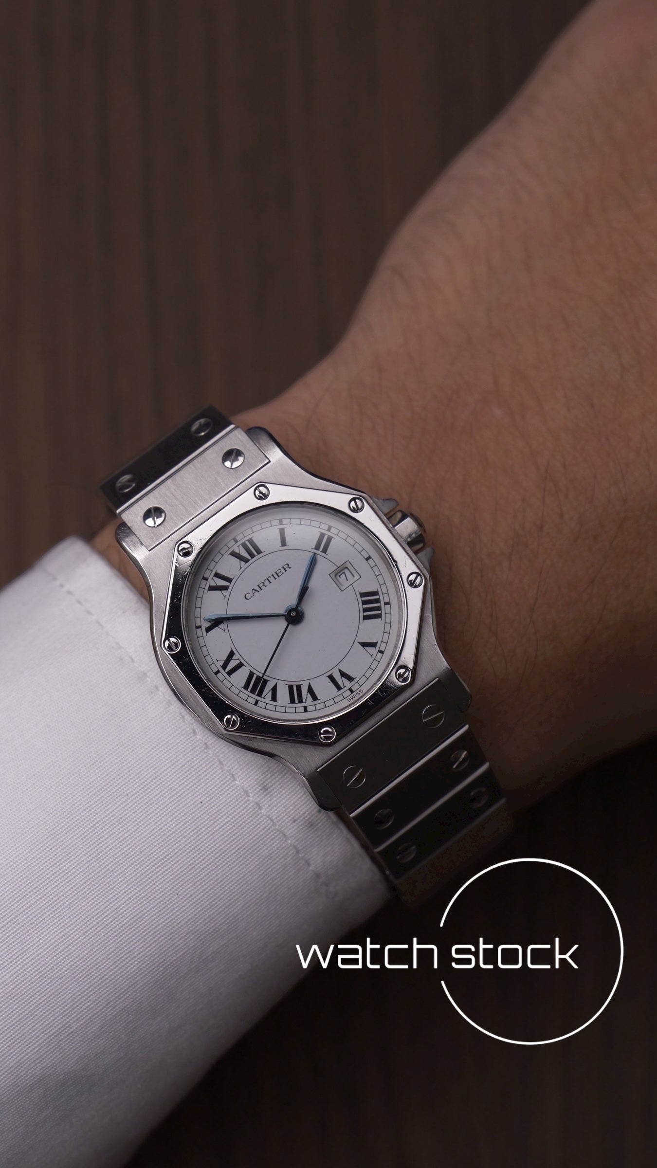 Cartier santos Octagon 30mm Large men ref.2966 Automatic