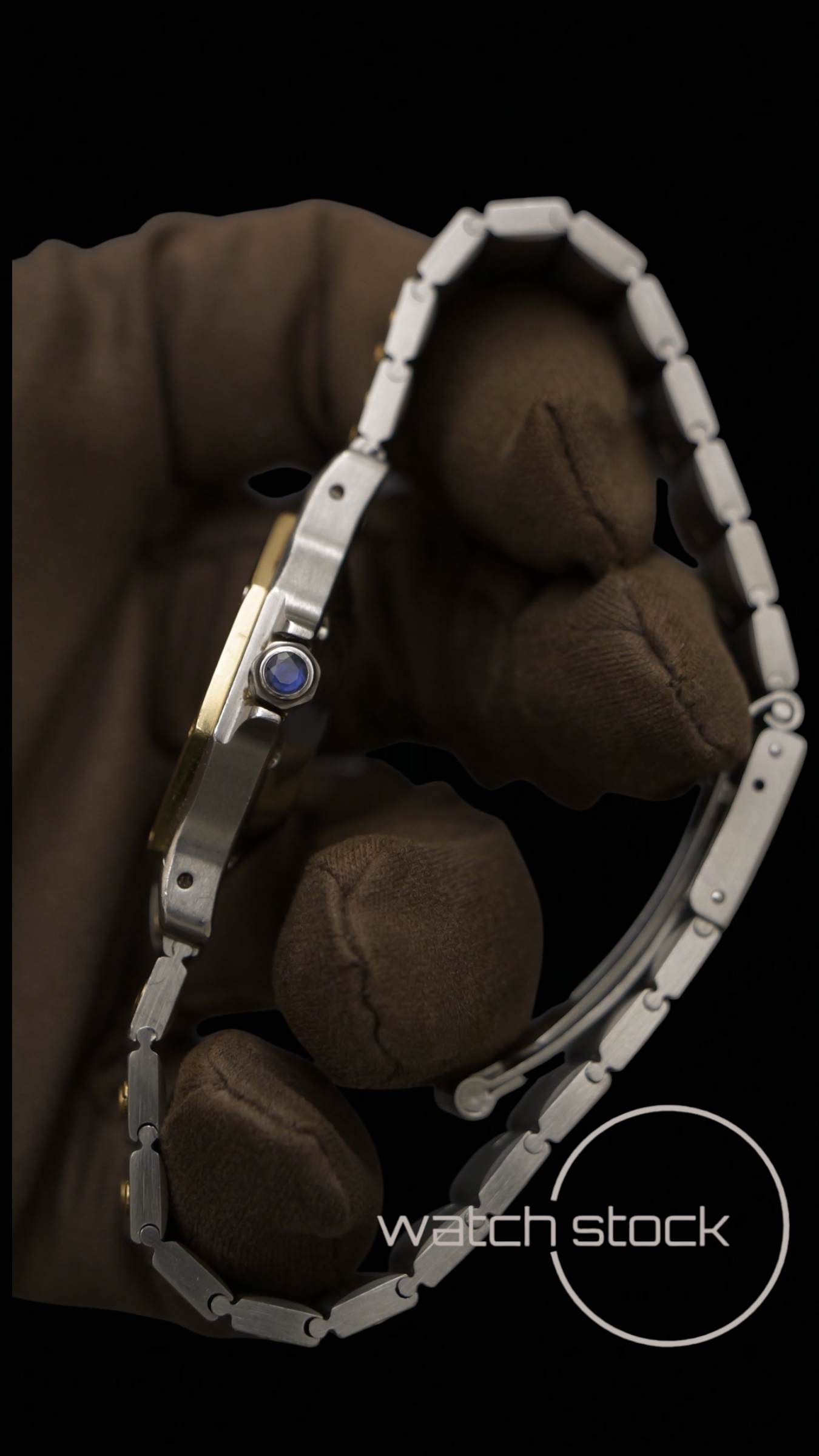 cartier-santos-octagon two-tone watch-stock