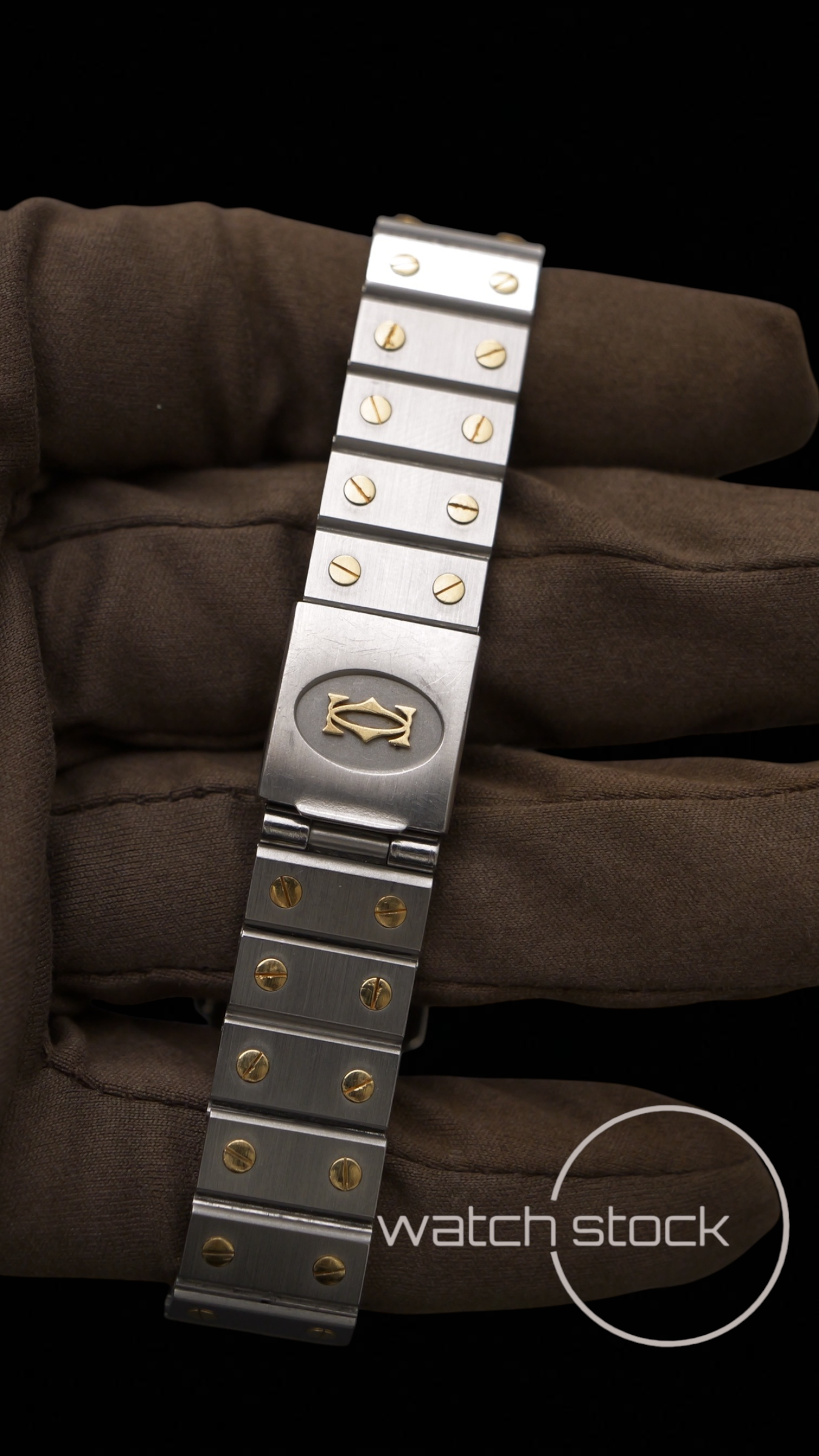 cartier-santos-octagon two-tone watch-stock