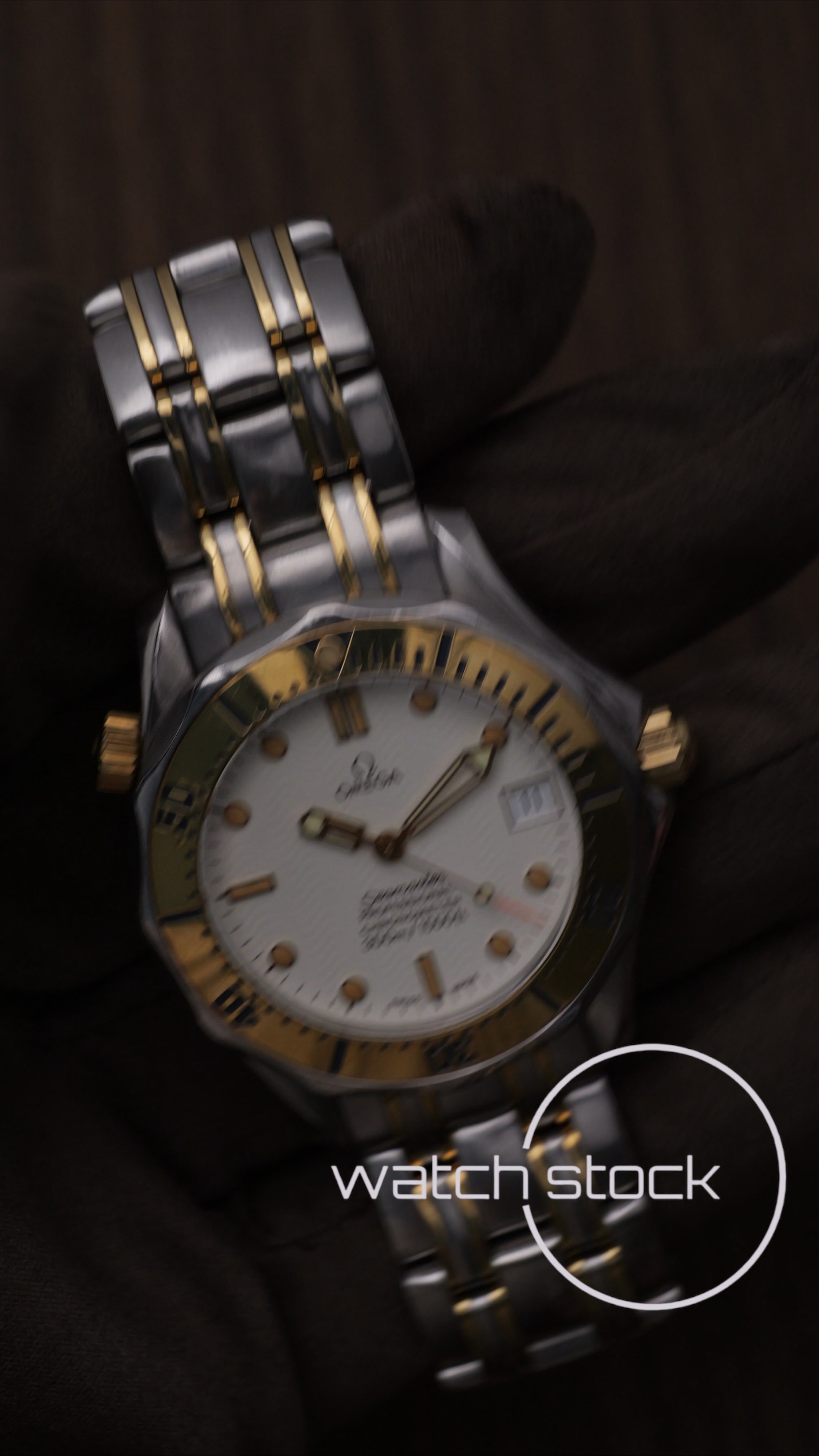 Omega seamaster 300m 36mm white dial two-tone ref 168.1502