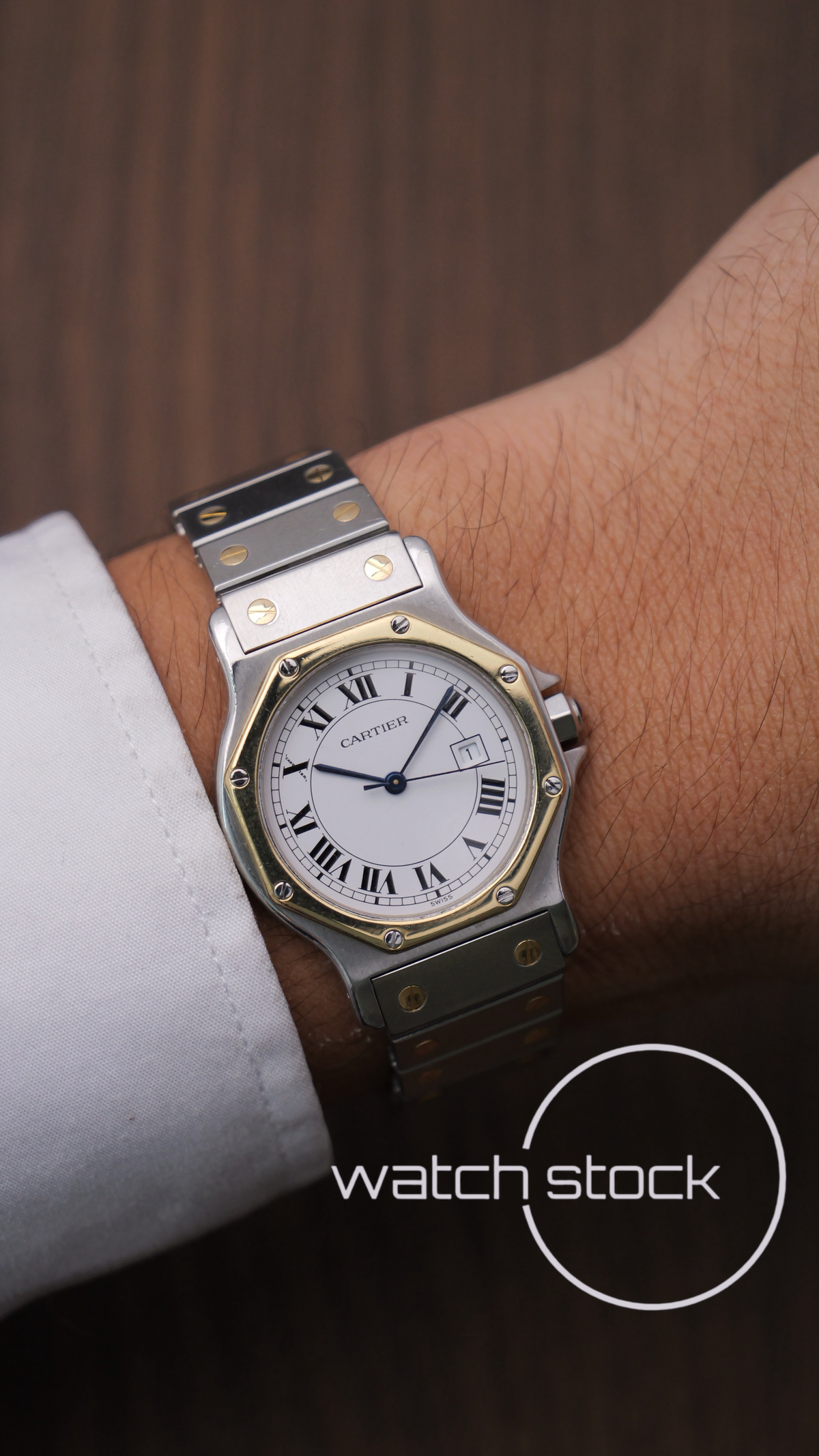 Cartier santos Octagon 30mm acciaio oro Large men ref.2966 Automatic