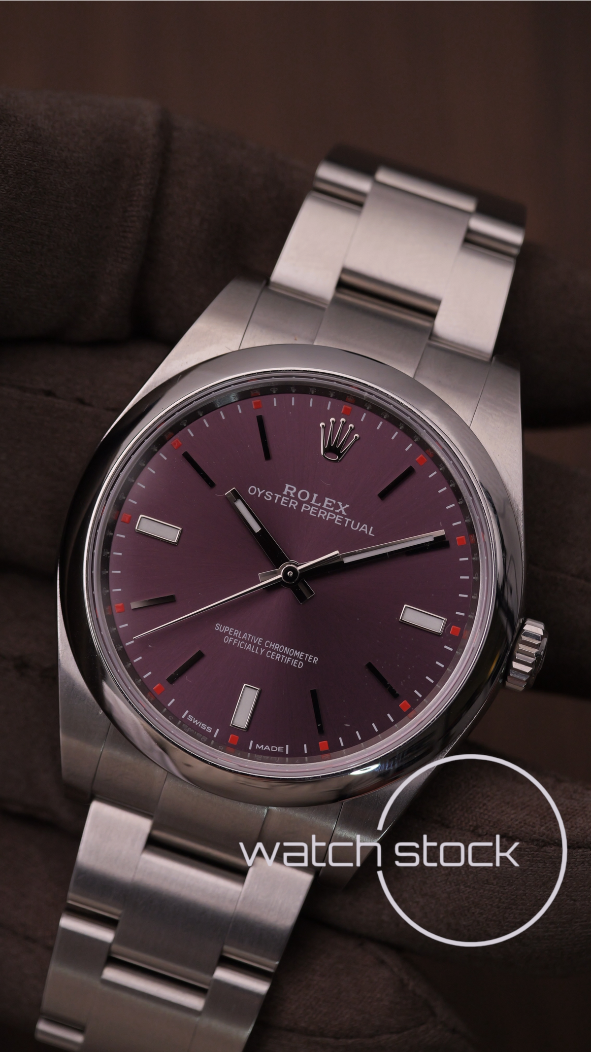 Rolex oyster perpetual purple dial 2017 ref.114300 38mm