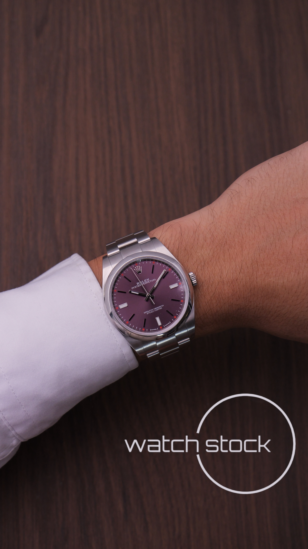 Rolex oyster perpetual purple dial 2017 ref.114300 38mm