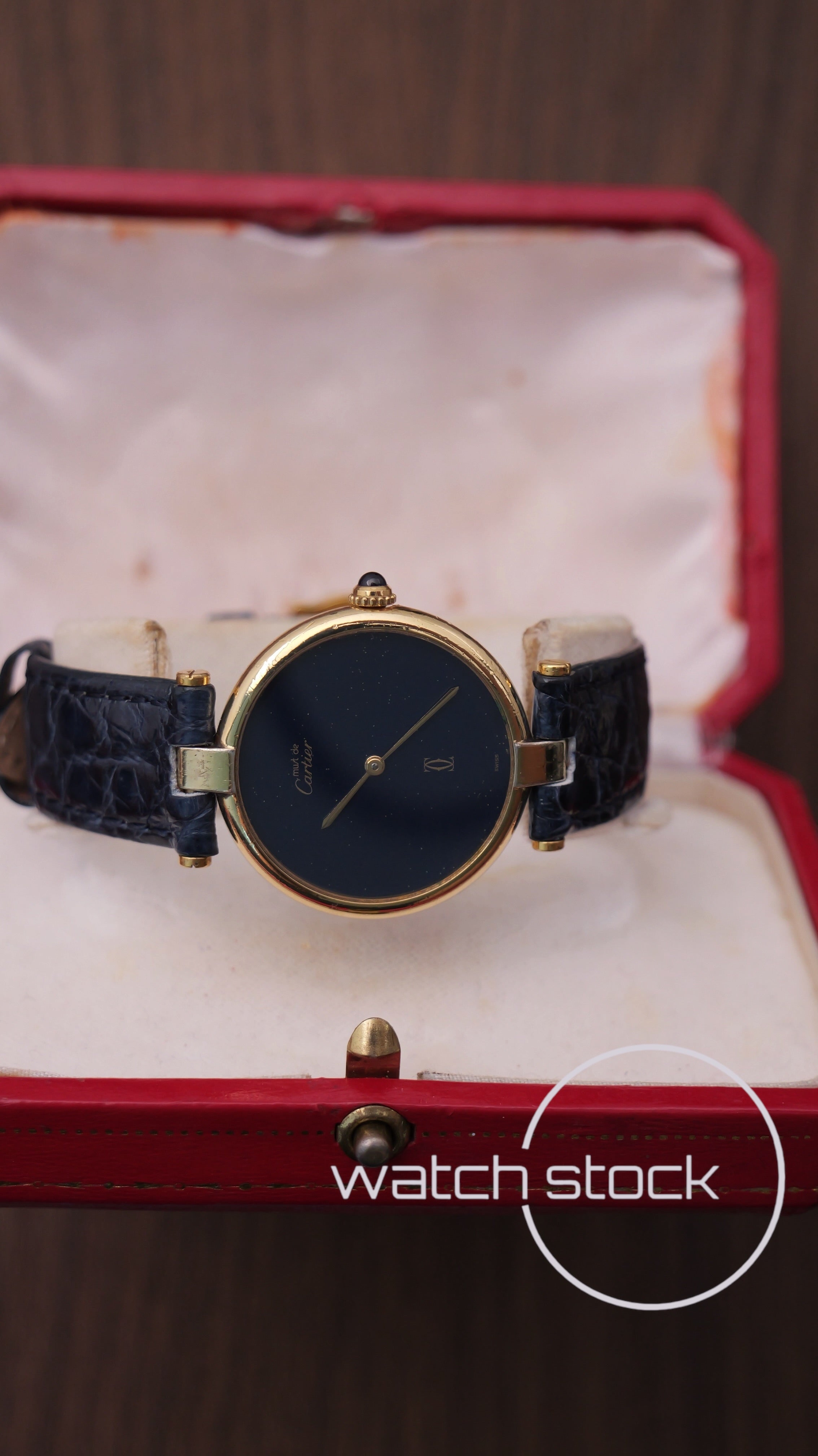 Cartier Vendome 30mm blue stardust dial unisex 1980º