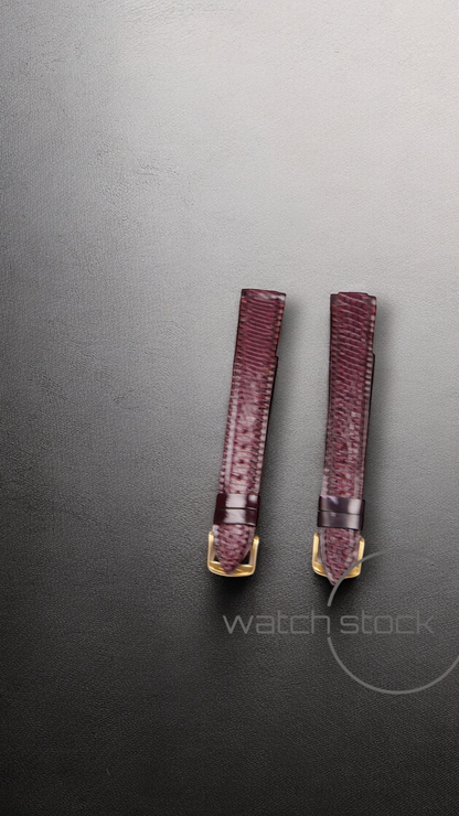 Cinturino Longines in pelle di rettile rosso con fibbia loggata ansa 16mm