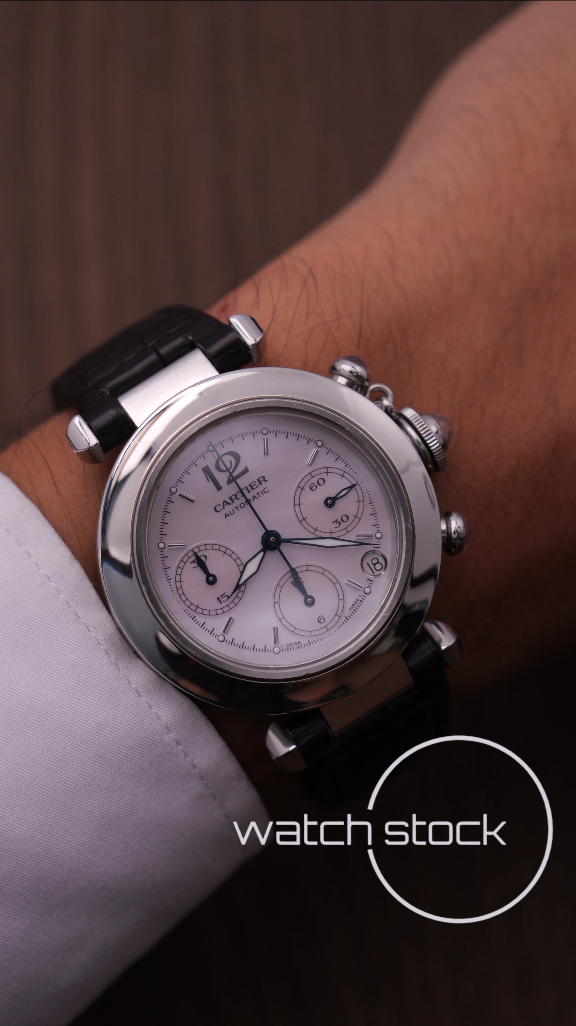 Cartier Pasha Chronograph MOP Dial Edizione Speciale Natale 2003 Full Set