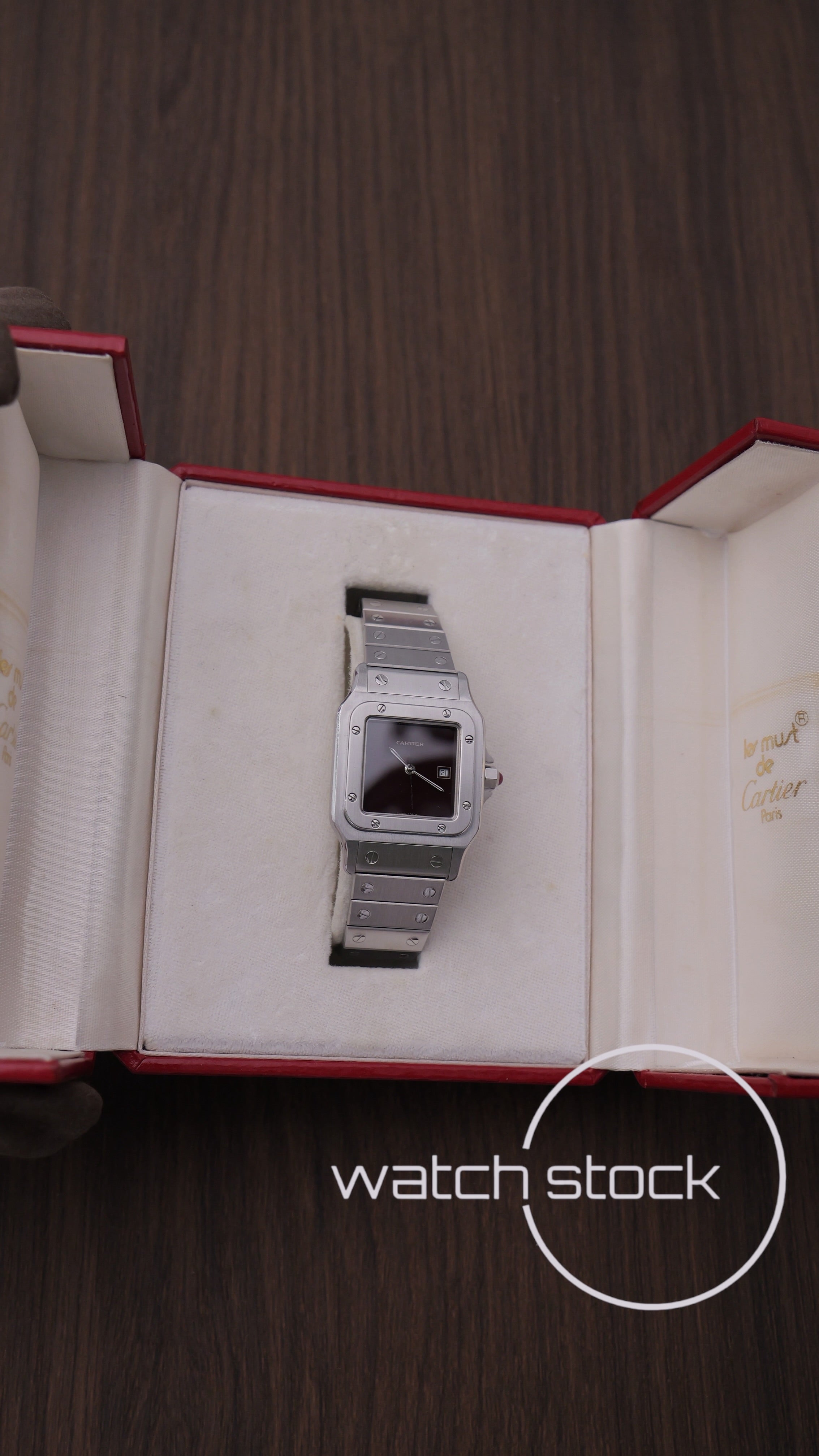 Cartier santos carre burgundy 29x41mm men ref.2960 Automatic