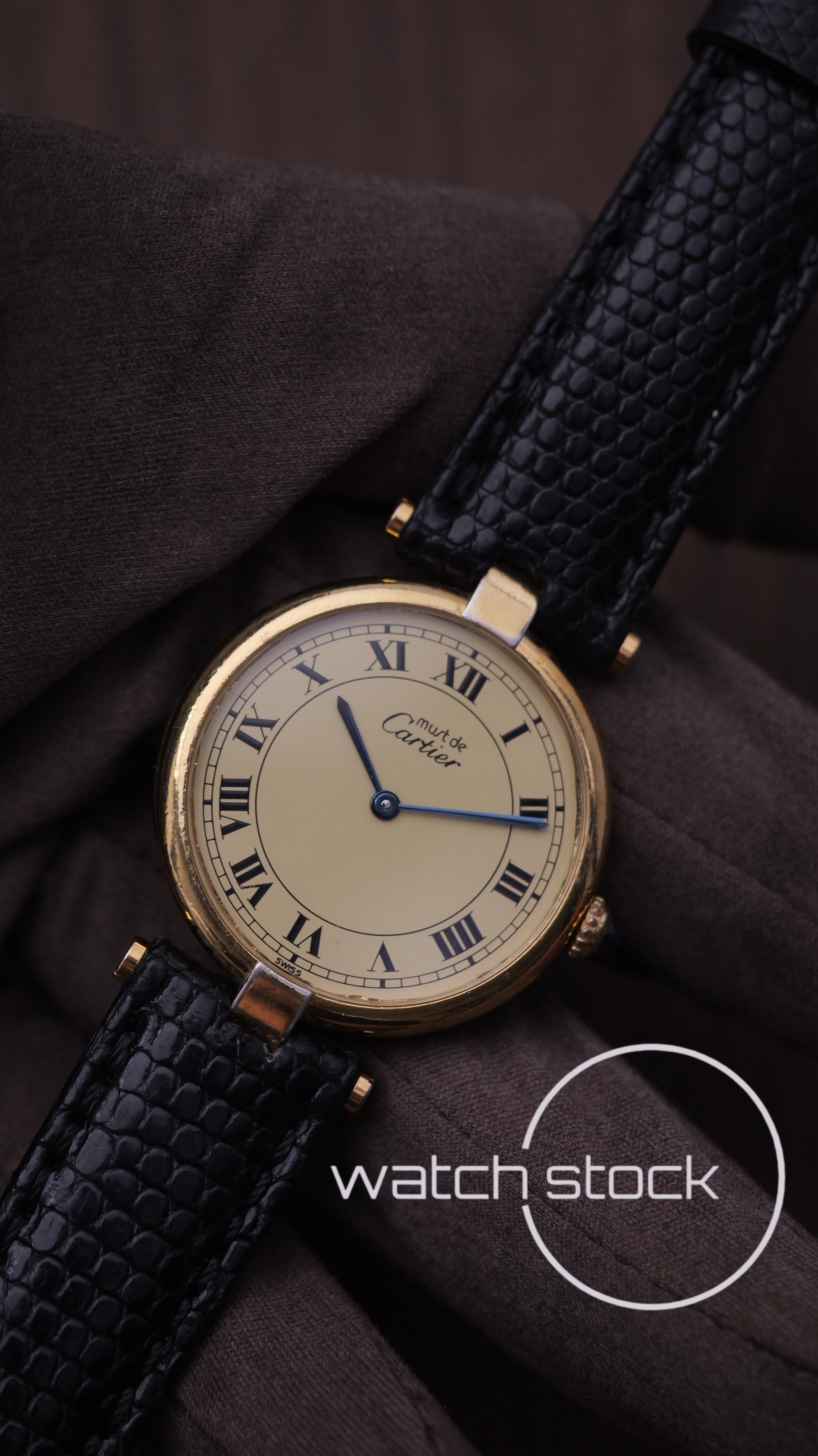 Cartier Vendome Full set 30mm Lemon Roman dial anno 1990