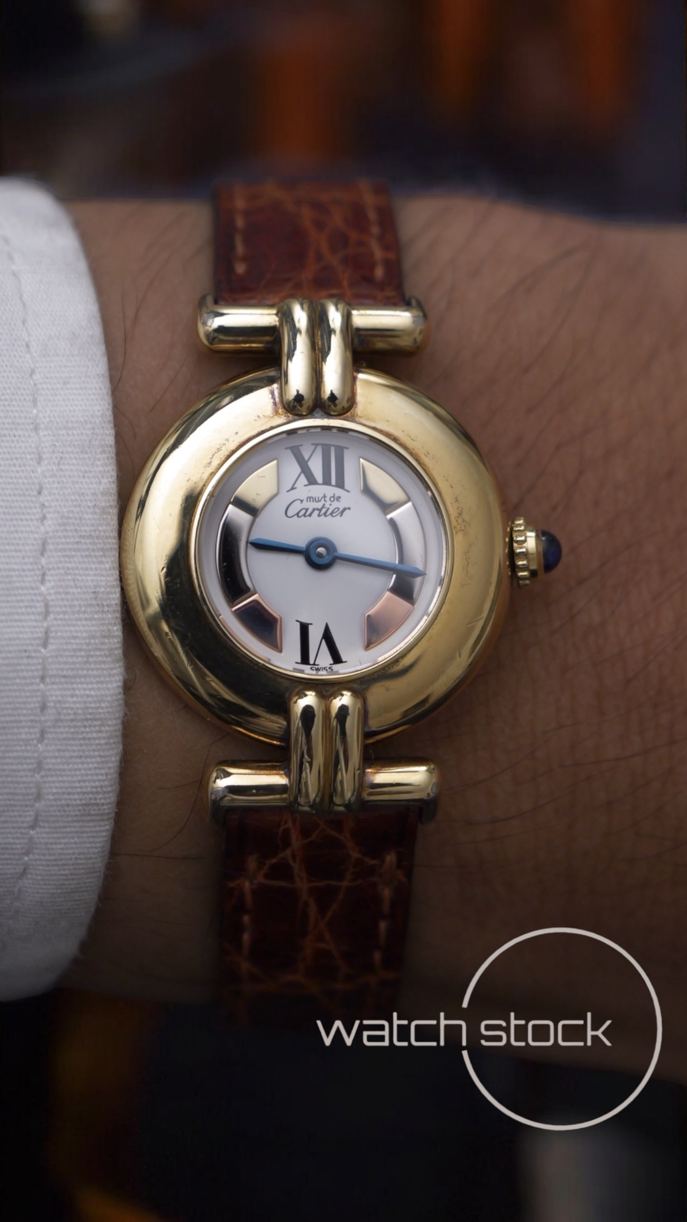 Cartier vermeil colisee 24mm ref. 590002 quarz