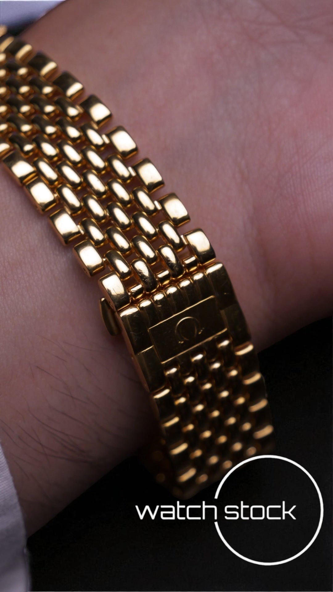 Omega de ville bracciale chicchi di riso placcato oro ref: 39508772 anno 1989