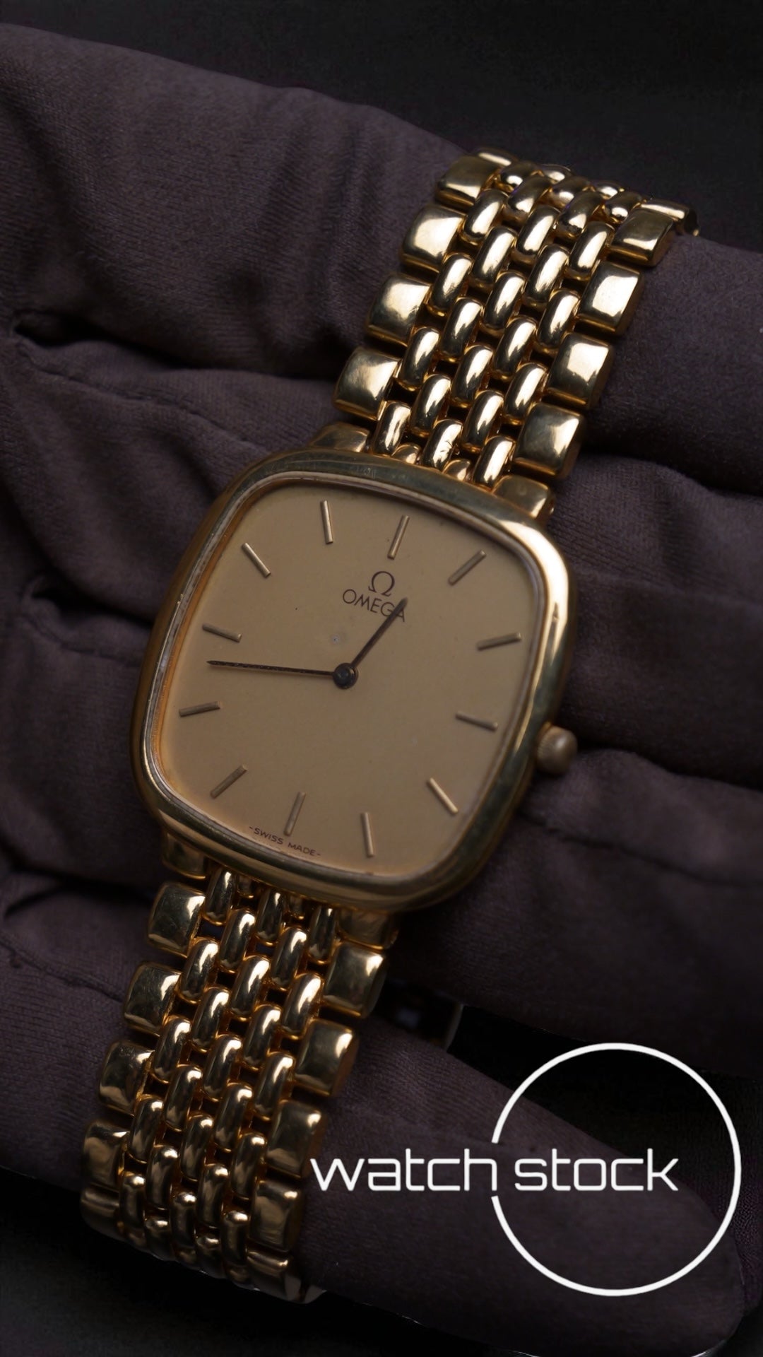 Omega de ville bracciale chicchi di riso placcato oro ref: 39508772 anno 1989