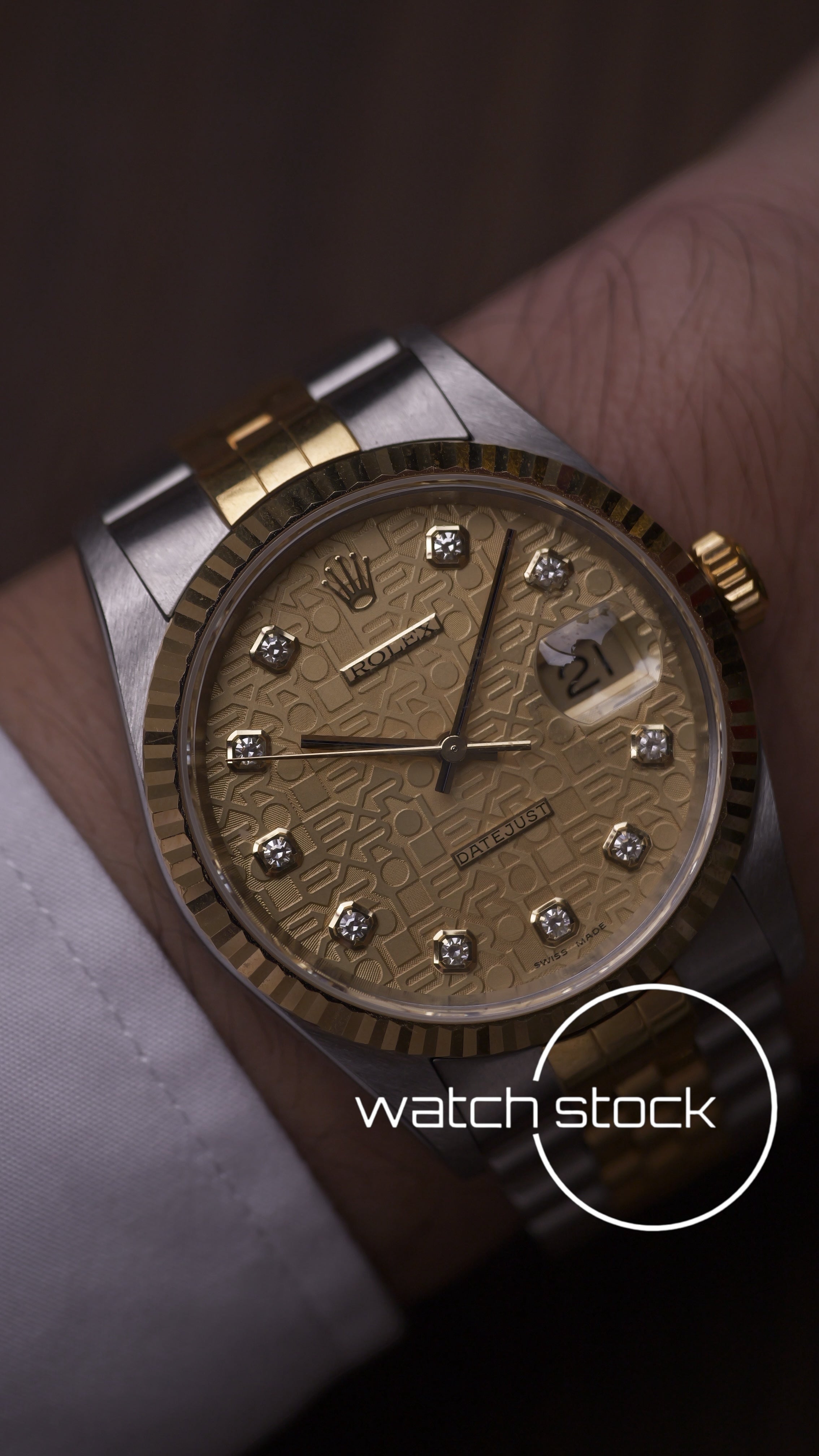 Rolex Datejust 16233G Computer Dial Two Tone Diamonds