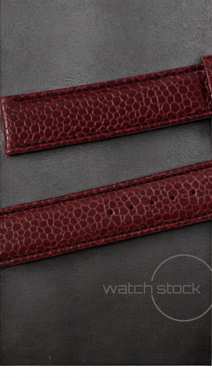 Cinturino Longines in pelle martellata rosso con fibbia loggata ansa 18mm