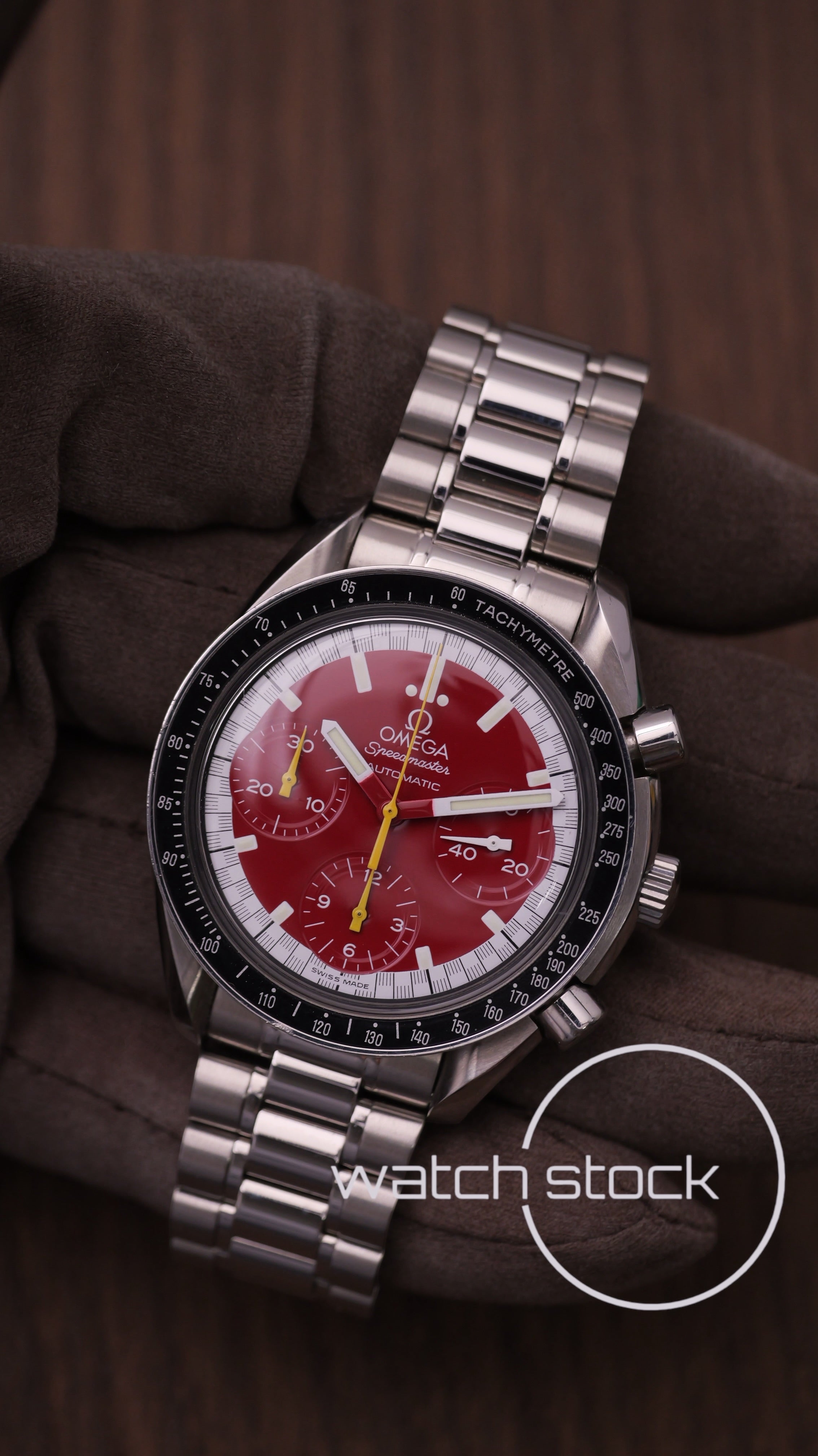 Omega speedmaster Schumacher reduced red dial ref. 175.0032 39mm automatic 1995