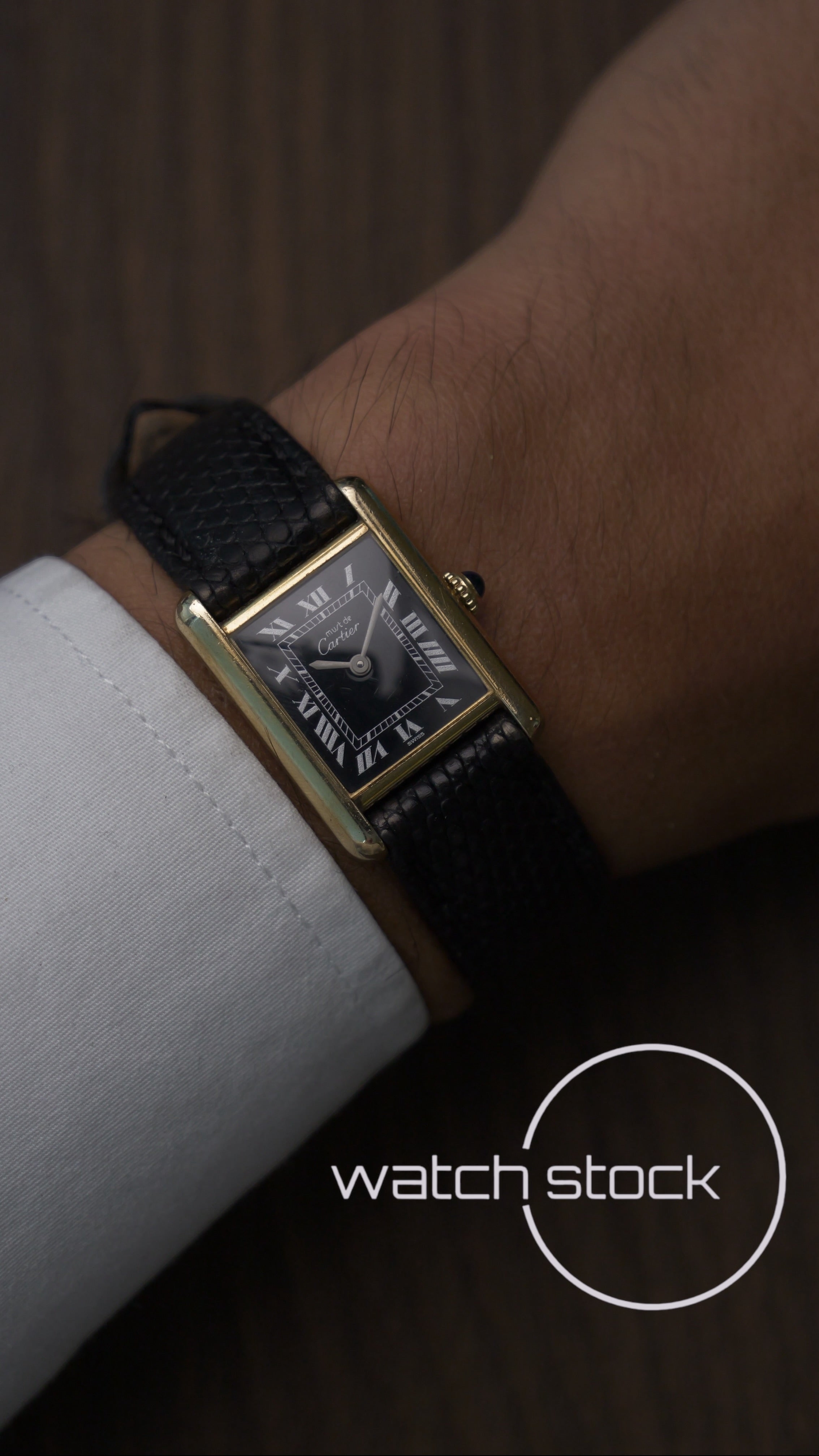 Cartier Tank TG3 Black Dial 1980