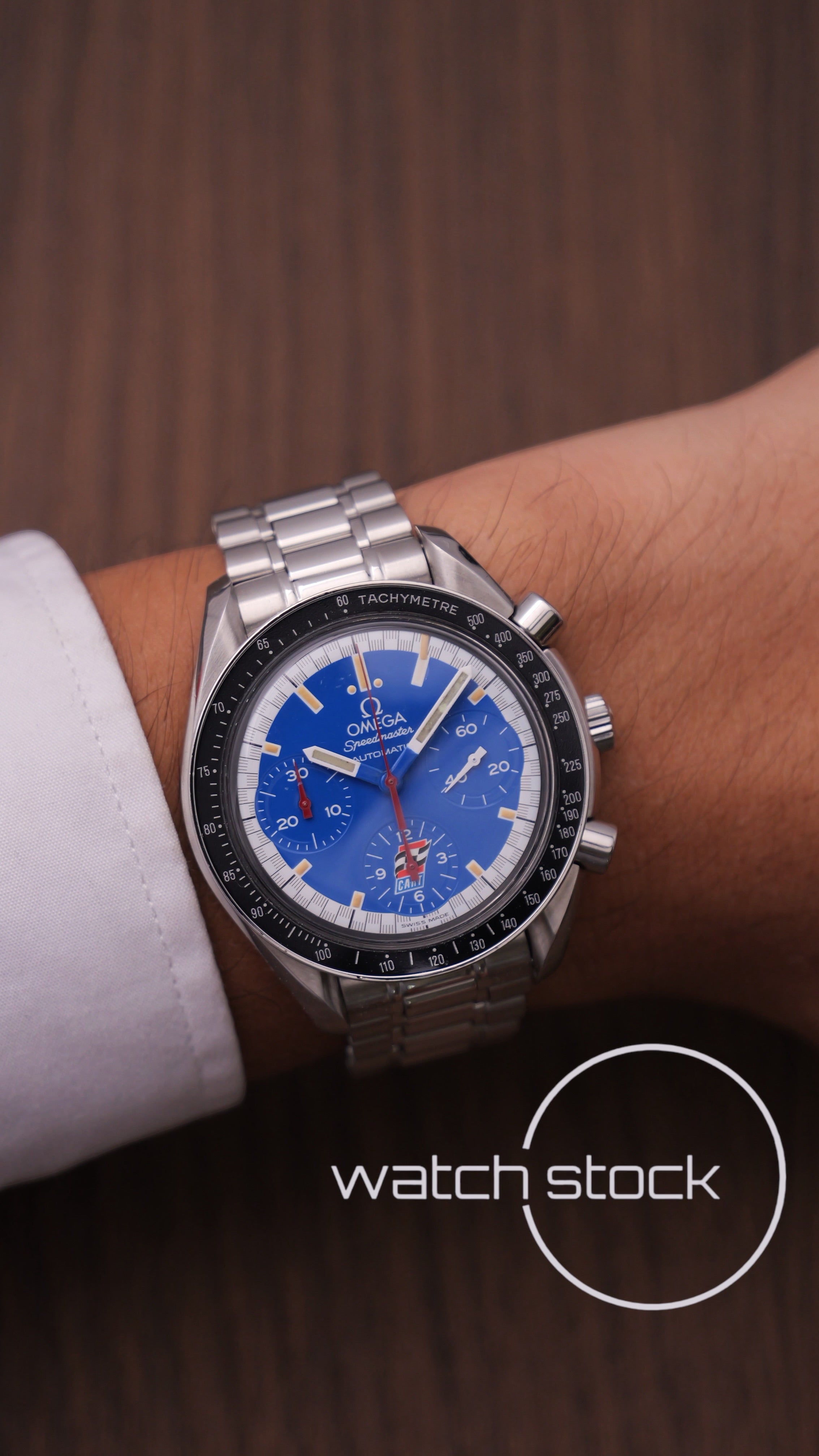 Omega speedmaster Schumacher blue Cart dial reduced ref. 175.0032 39mm automatic 1998