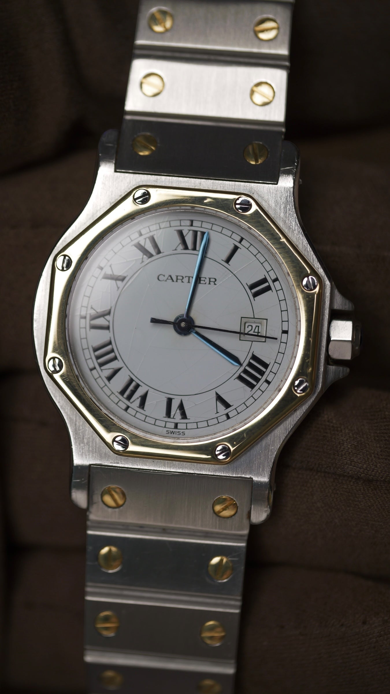 Cartier santos Octagon 30mm Large men ref.2966 Automatic