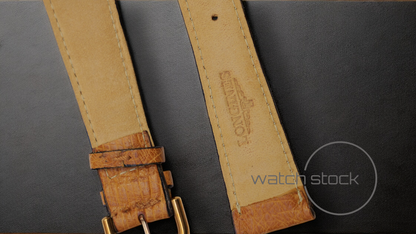 Cinturino Longines in pelle di struzzo marrone con fibbia loggata ansa 21mm