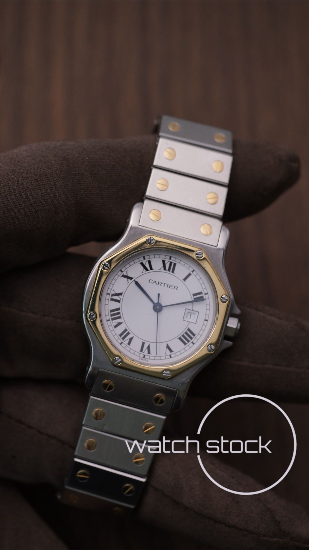 Cartier santos Octagon 30mm acciaio oro Large men ref.2966 Automatic