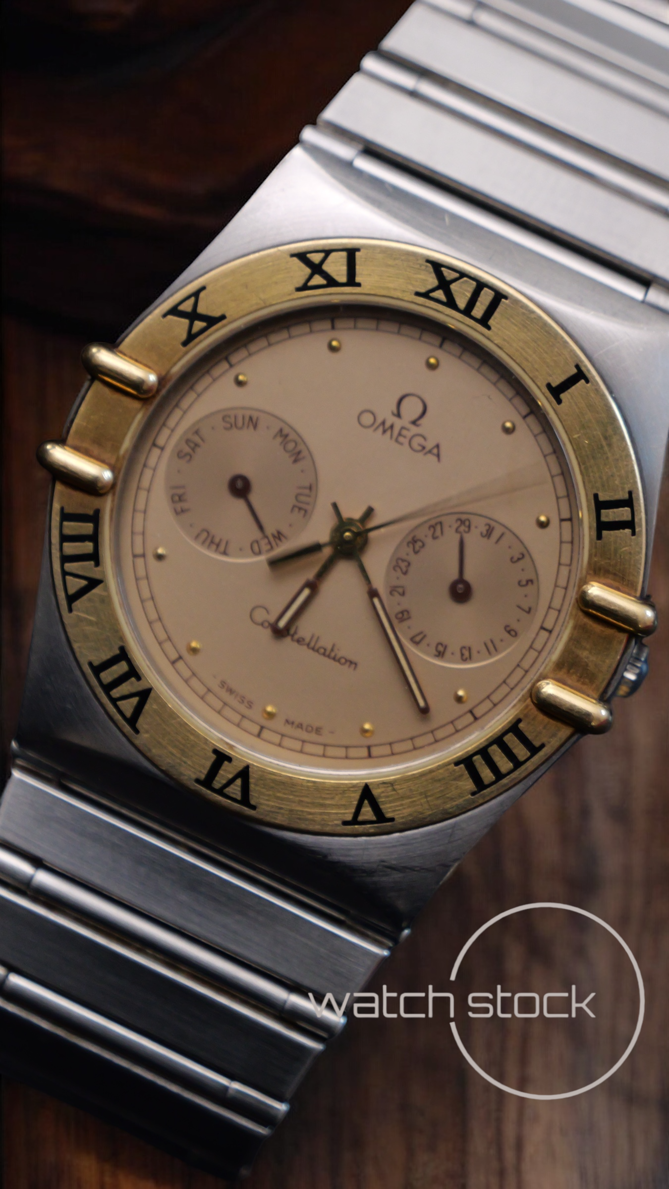 Omega constellation daydate quarz (34mm) yellow dial vintage