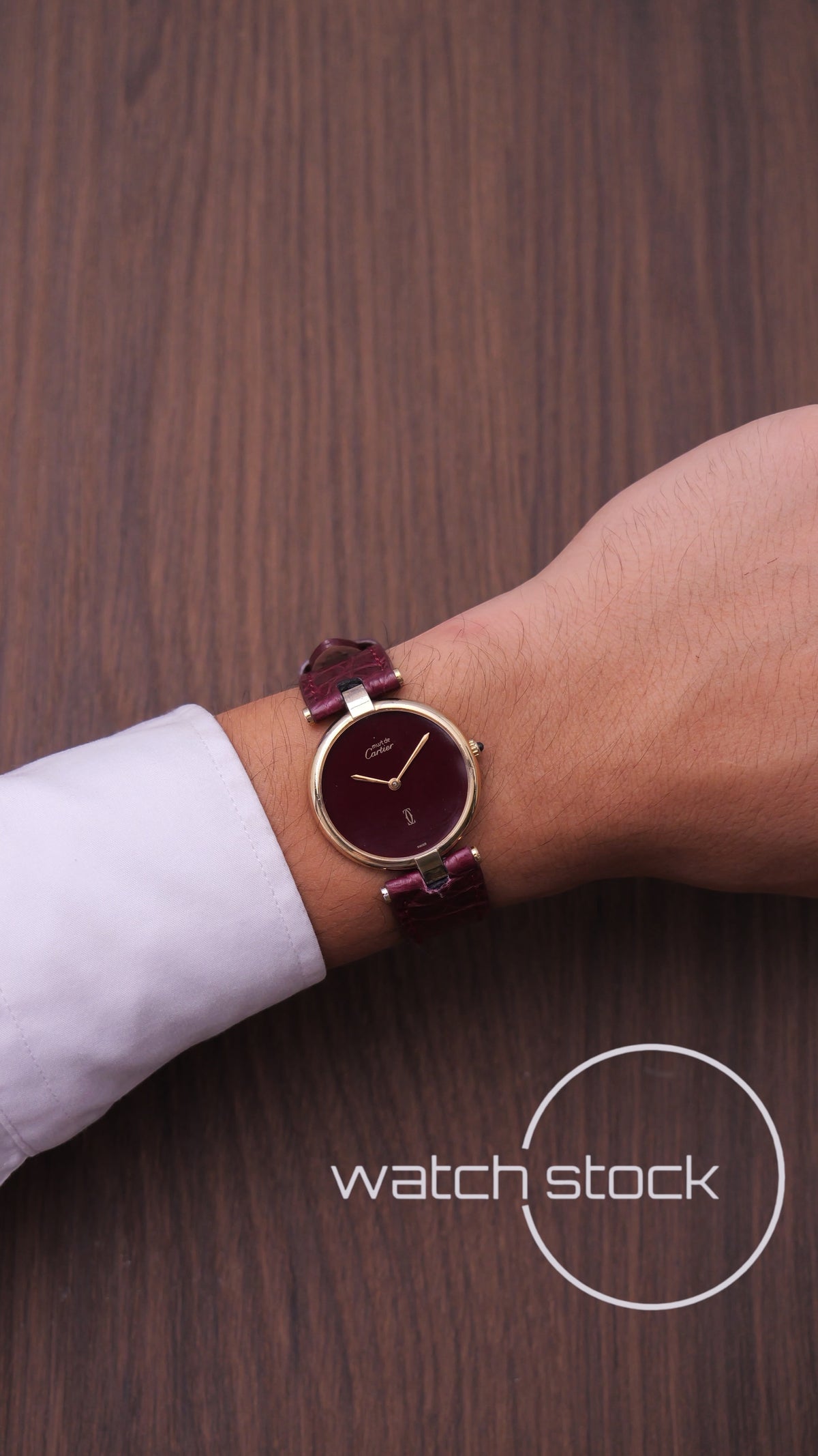 Cartier Vendome ref.590003 30mm Burgundy dial 1980