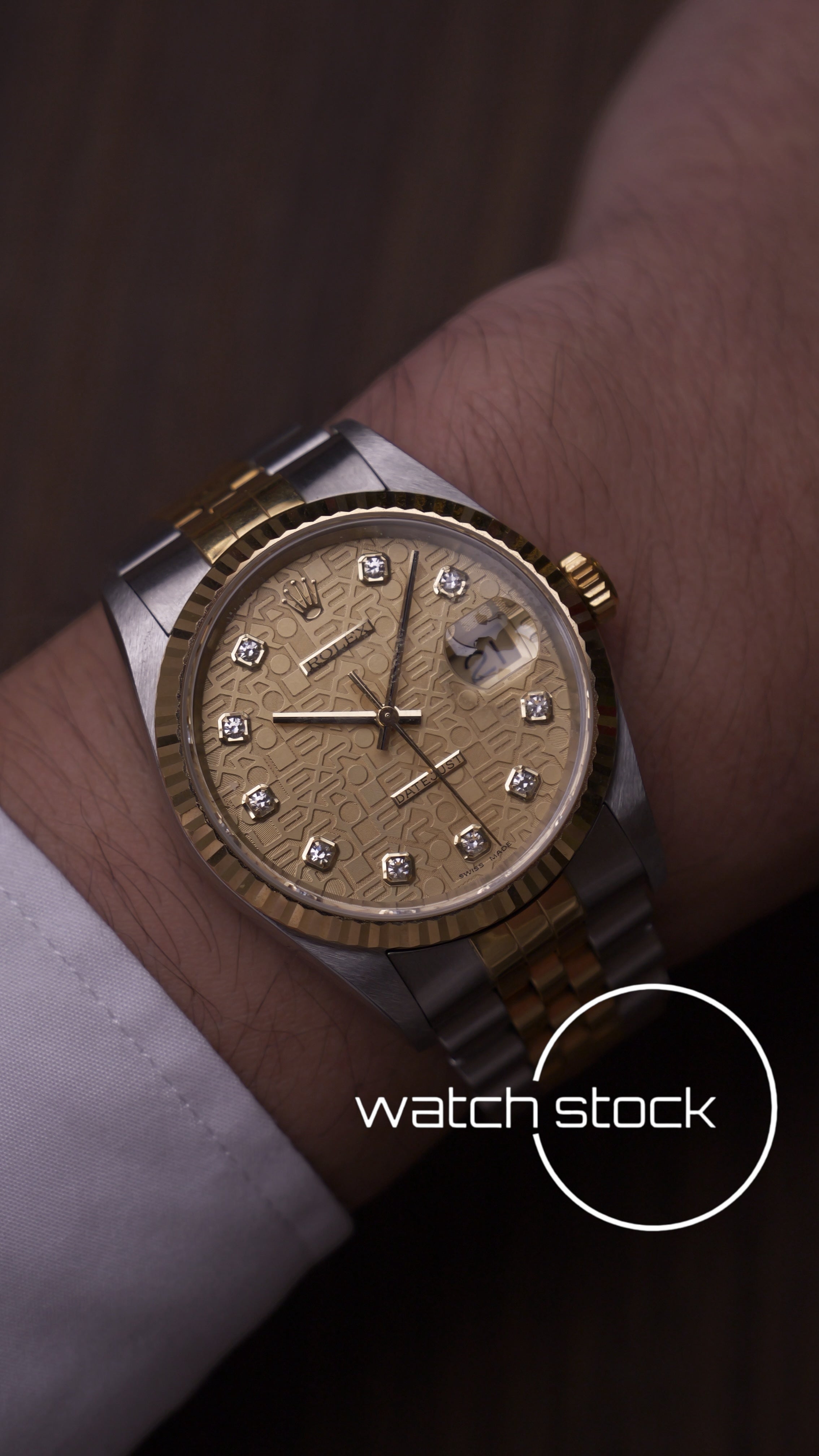 Rolex Datejust 16233G Computer Dial Two Tone Diamonds