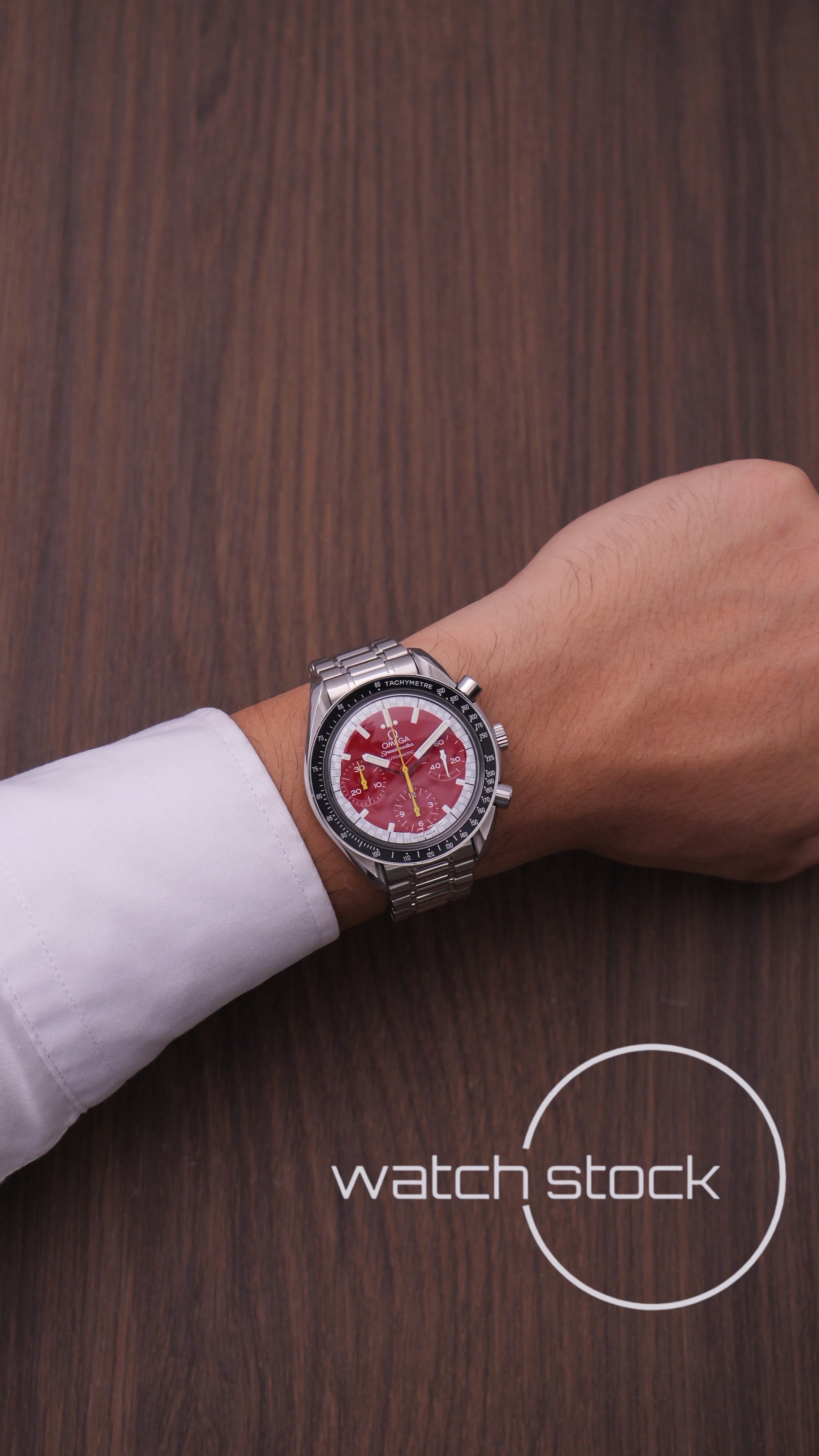 Omega speedmaster Schumacher reduced red dial ref. 175.0032 39mm automatic 1995