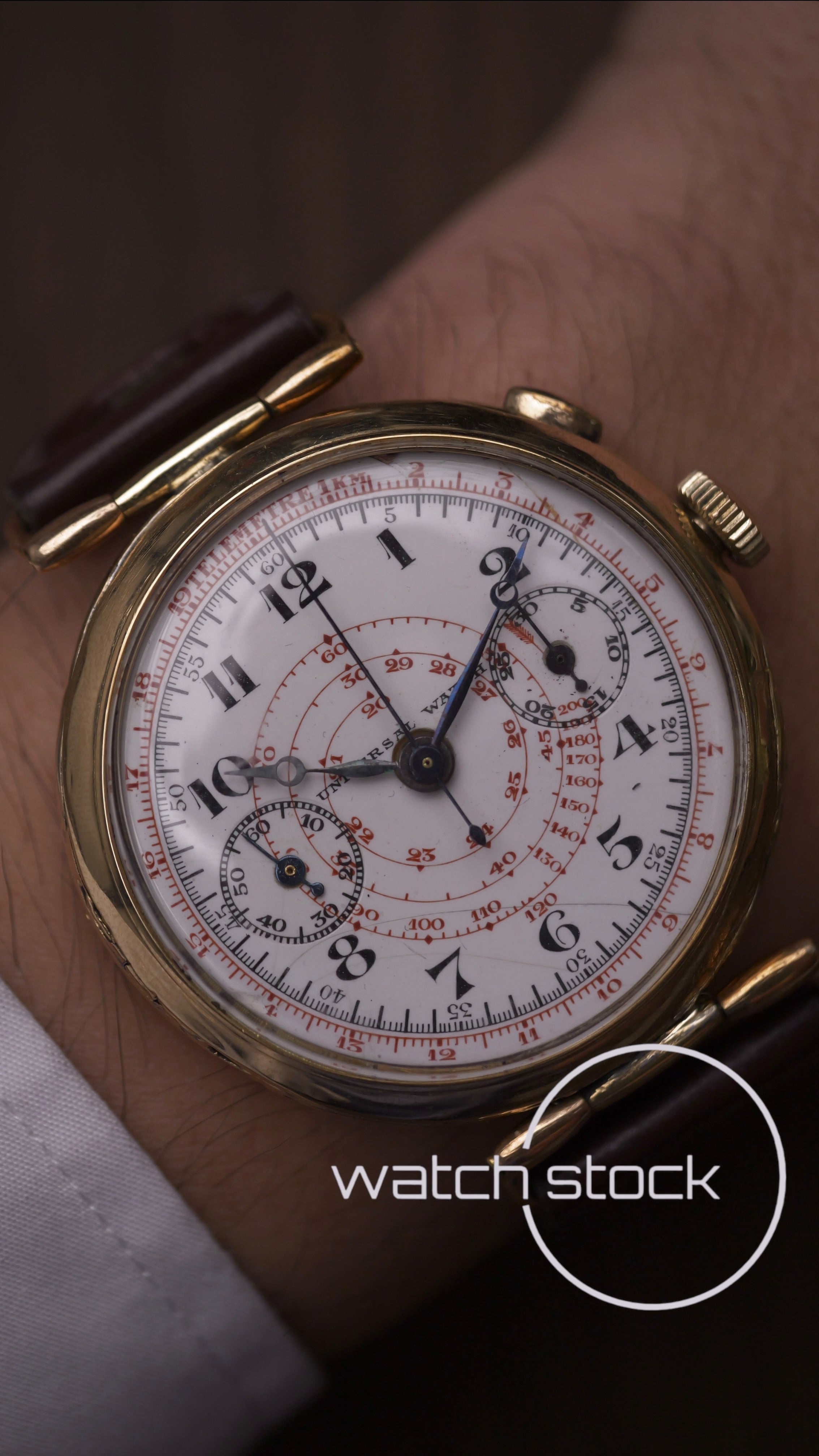 Universal geneve watch monopusher 1930 (40mm) white ceramic dial