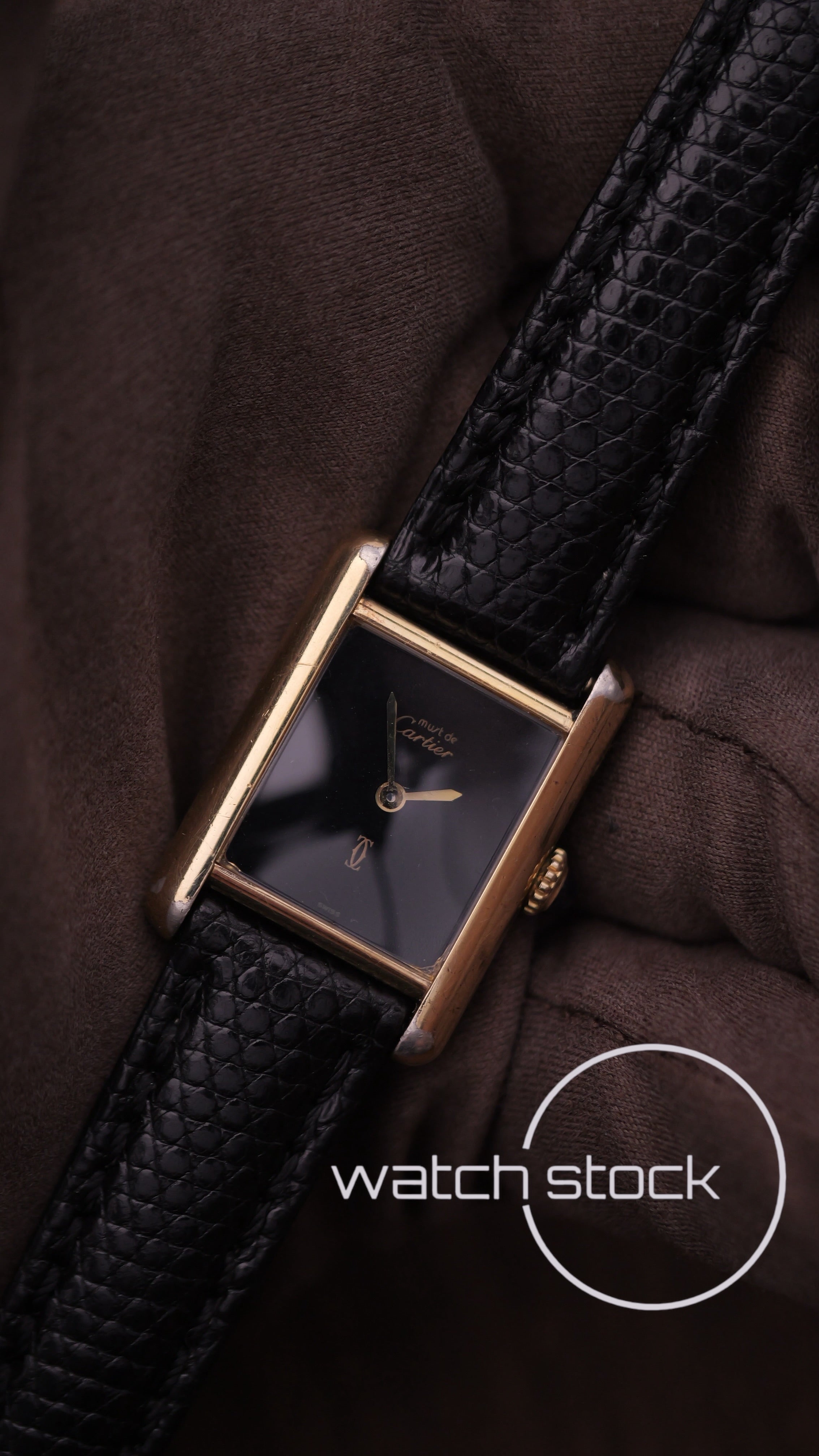 Cartier Tank TG3 Black Dial 1980