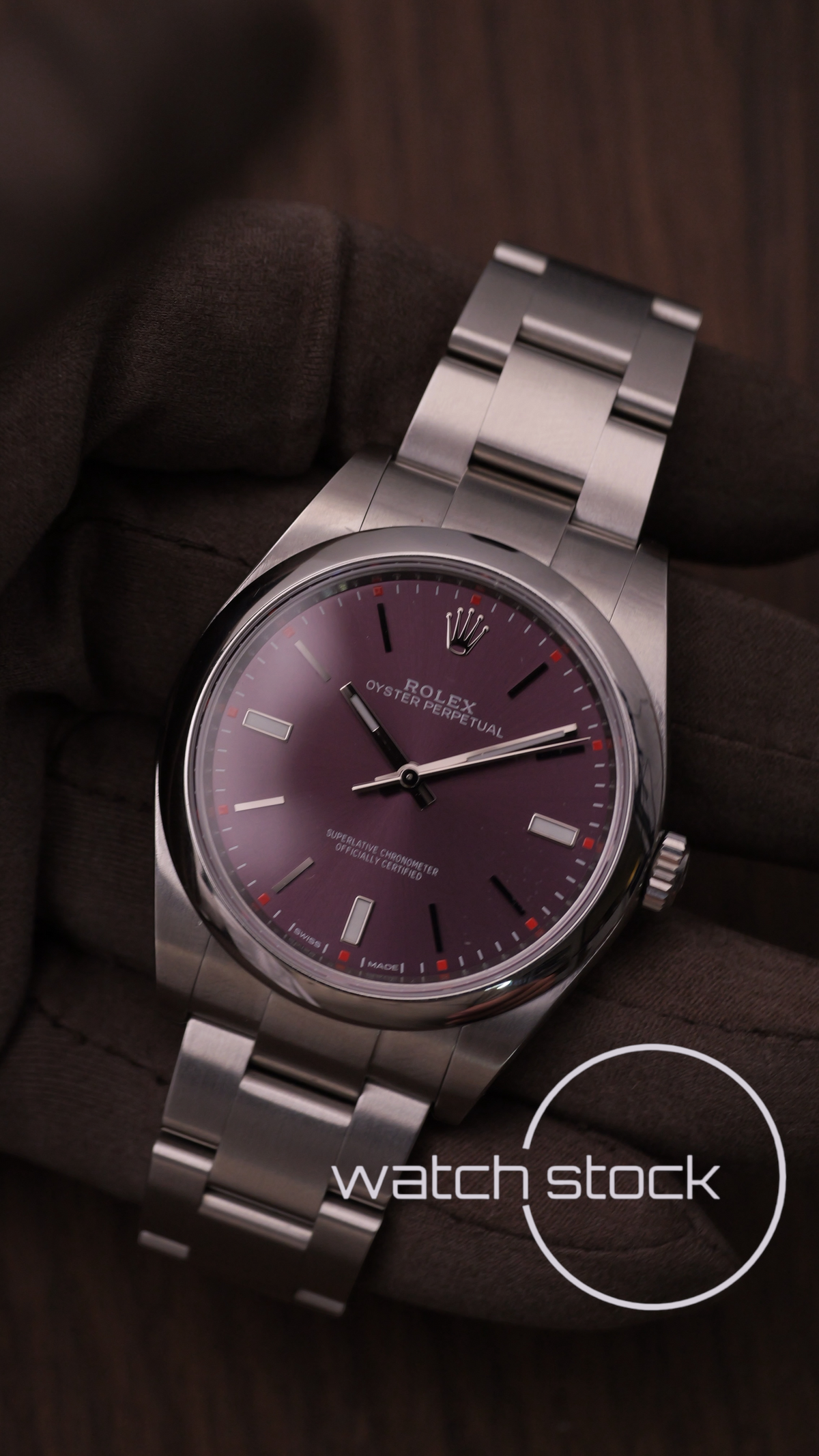 Rolex oyster perpetual purple dial 2017 ref.114300 38mm