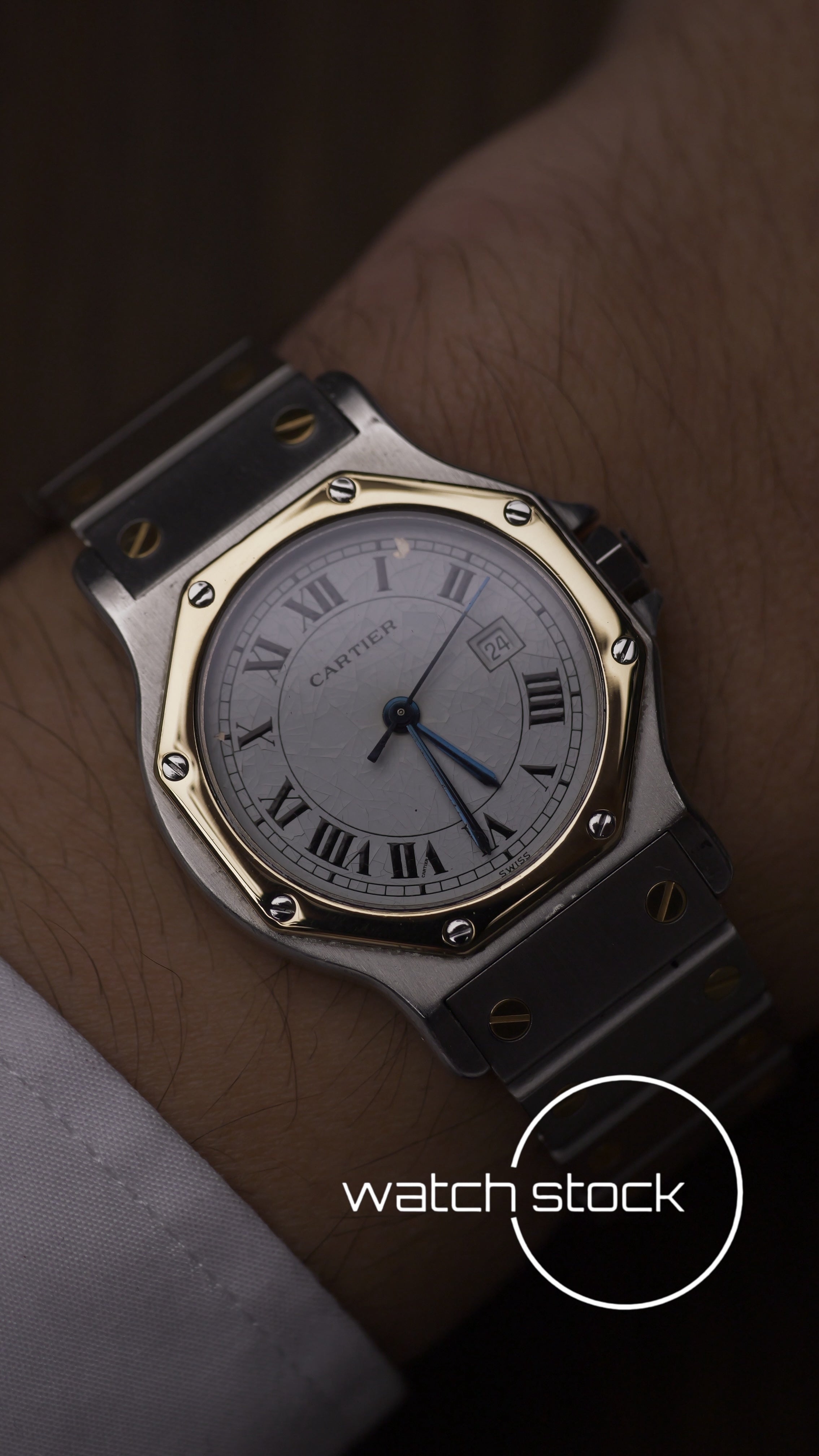 Cartier santos Octagon 30mm Large men ref.2966 Automatic