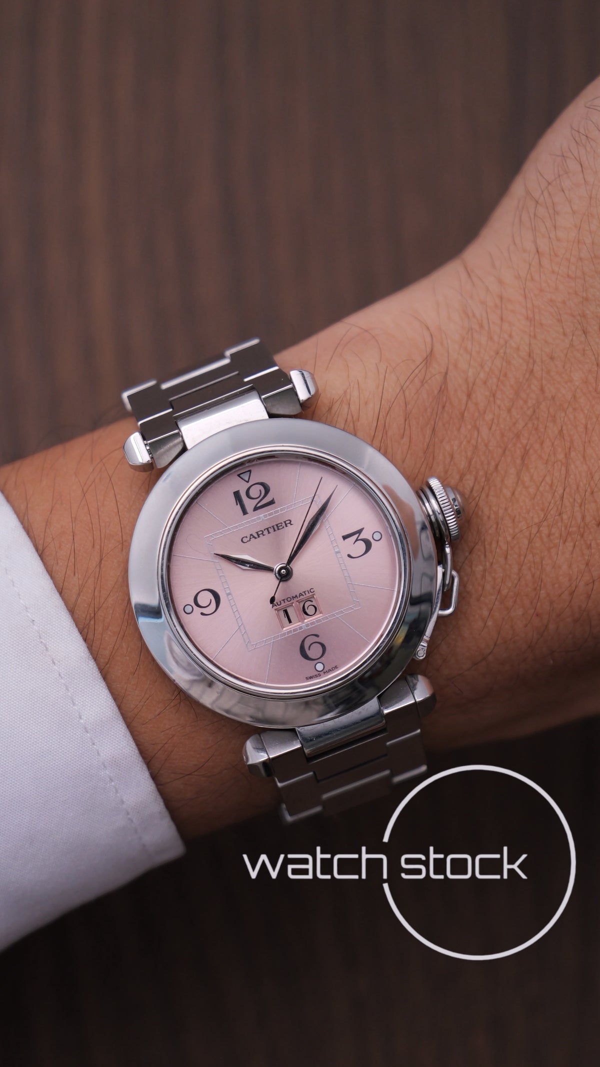 Cartier Pasha Automatic grand date 36mm ref. 2475 pink dial