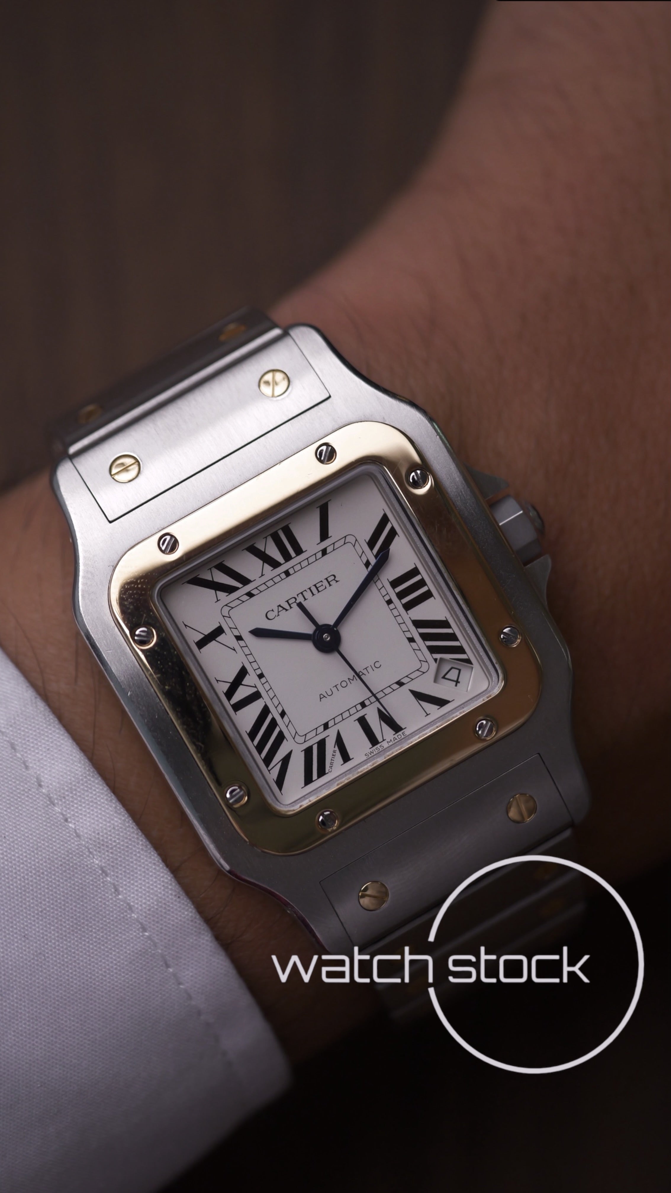 Cartier santos galbee XL Gold Steel ref.2823 Full set Automatic 32x45mm