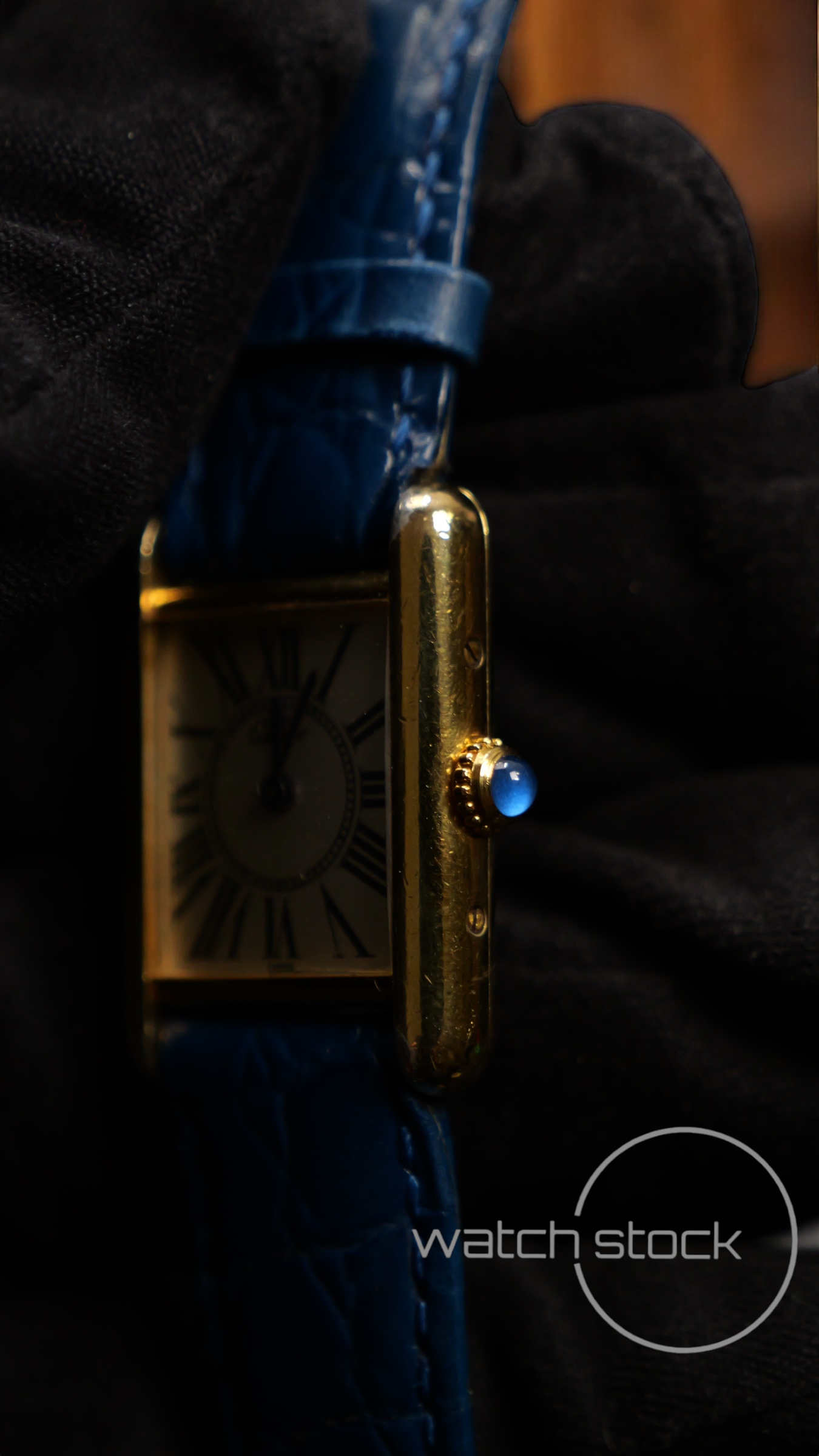 Cartier tank vermeil must de cartier argent plaque gold roman number dial quarz tg.3