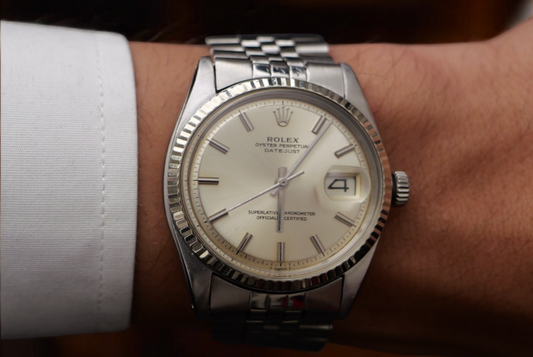 Rolex datejust 36mm 1600 linen dial lino argènté