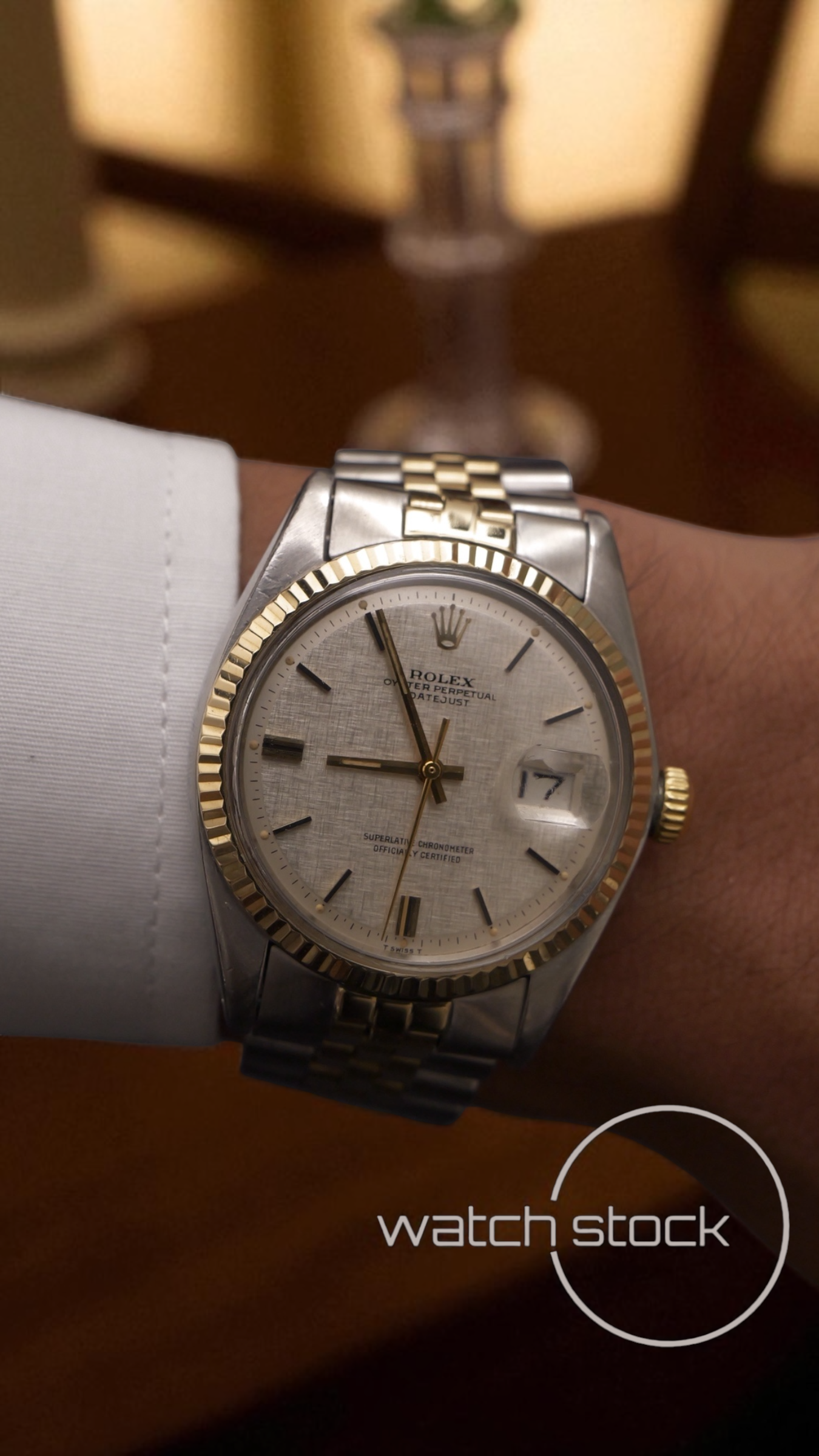 Rolex datejust linen dial 36mm ref. 1601 steel / gold bitonale