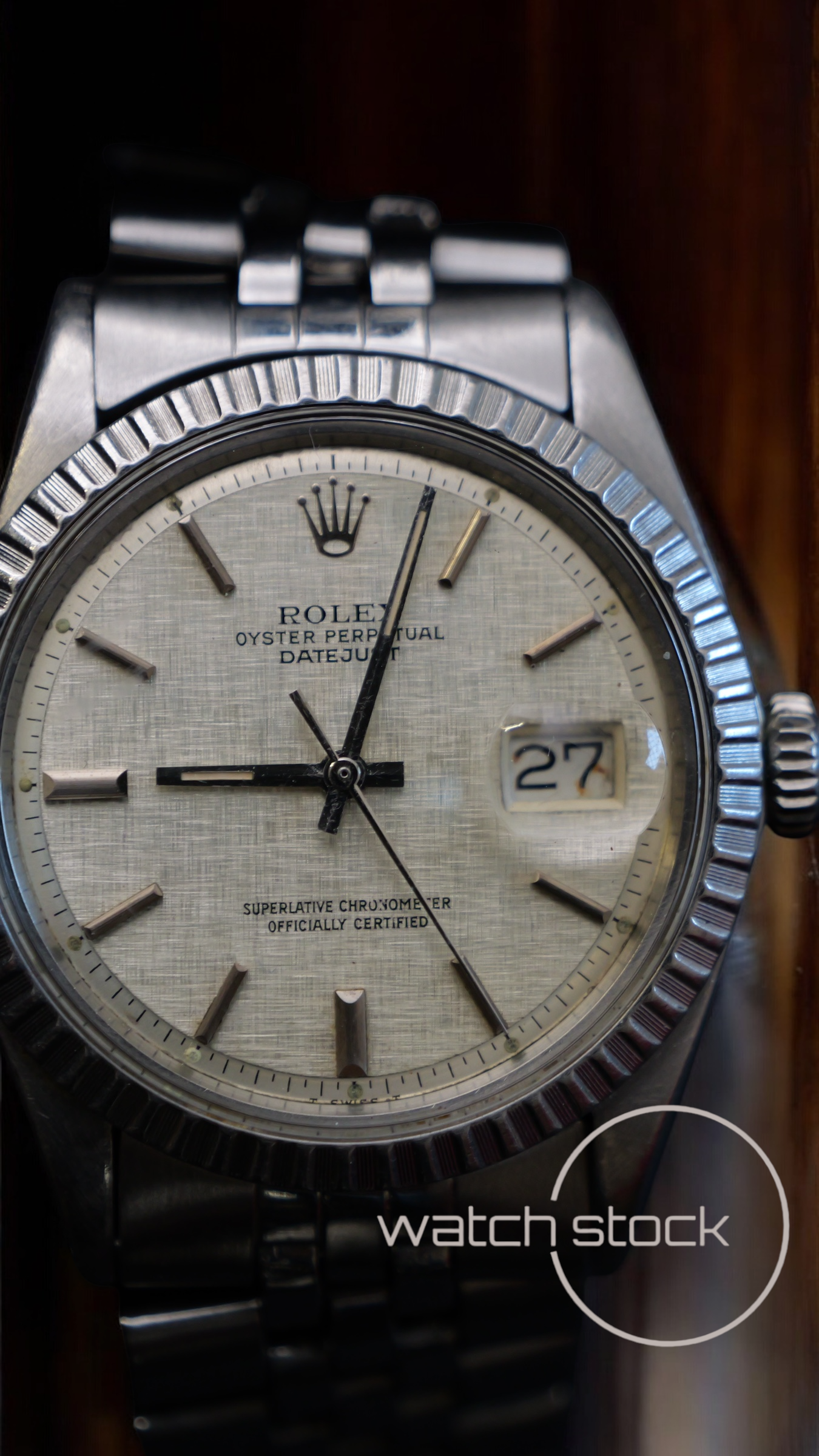 Rolex datejust 36mm 1600 linen dial lino argènté