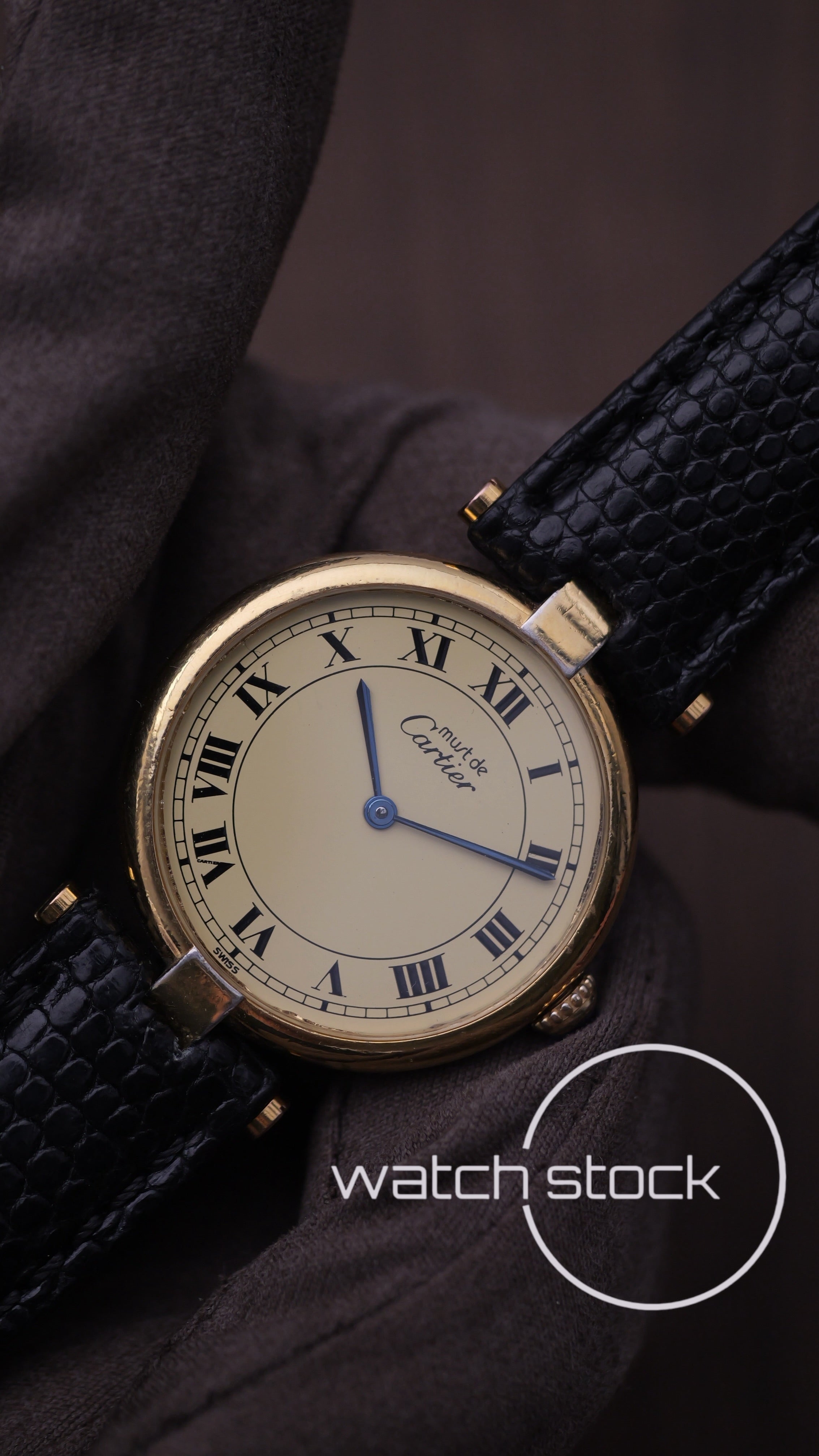 Cartier Vendome Full set 30mm Lemon Roman dial anno 1990
