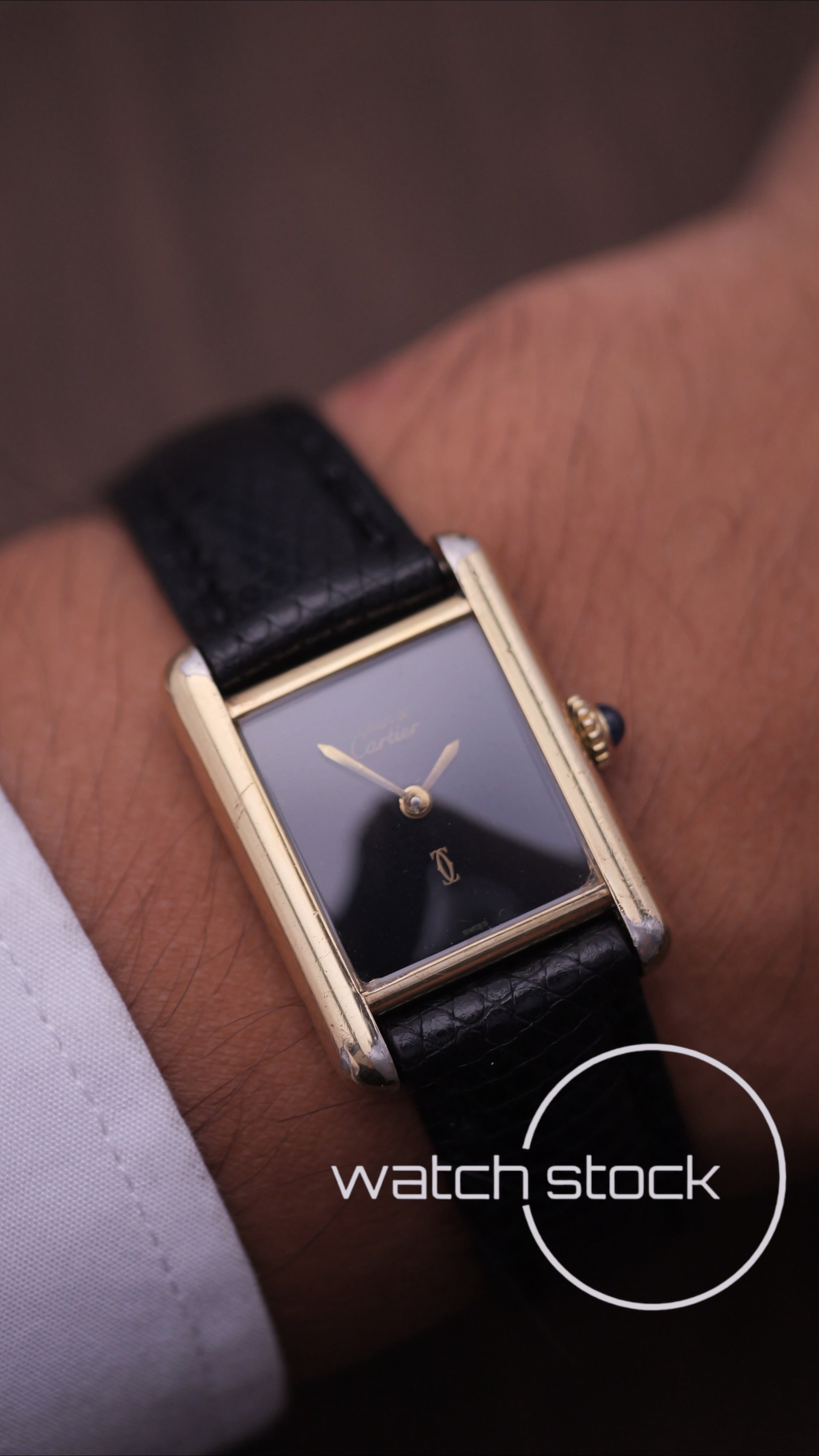 Cartier Tank TG3 Black Dial 1980