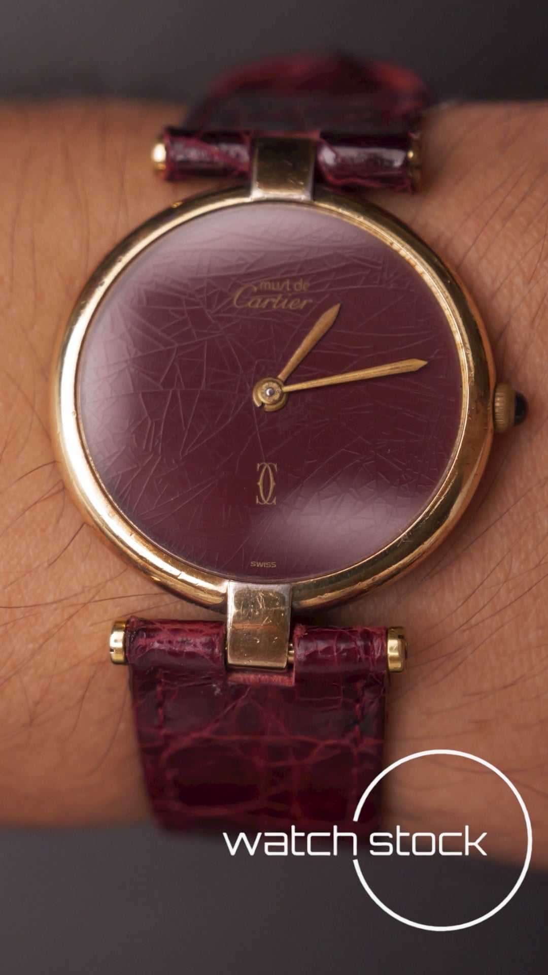 Cartier Vendomme quadrante Burgundy spyder anno 1990