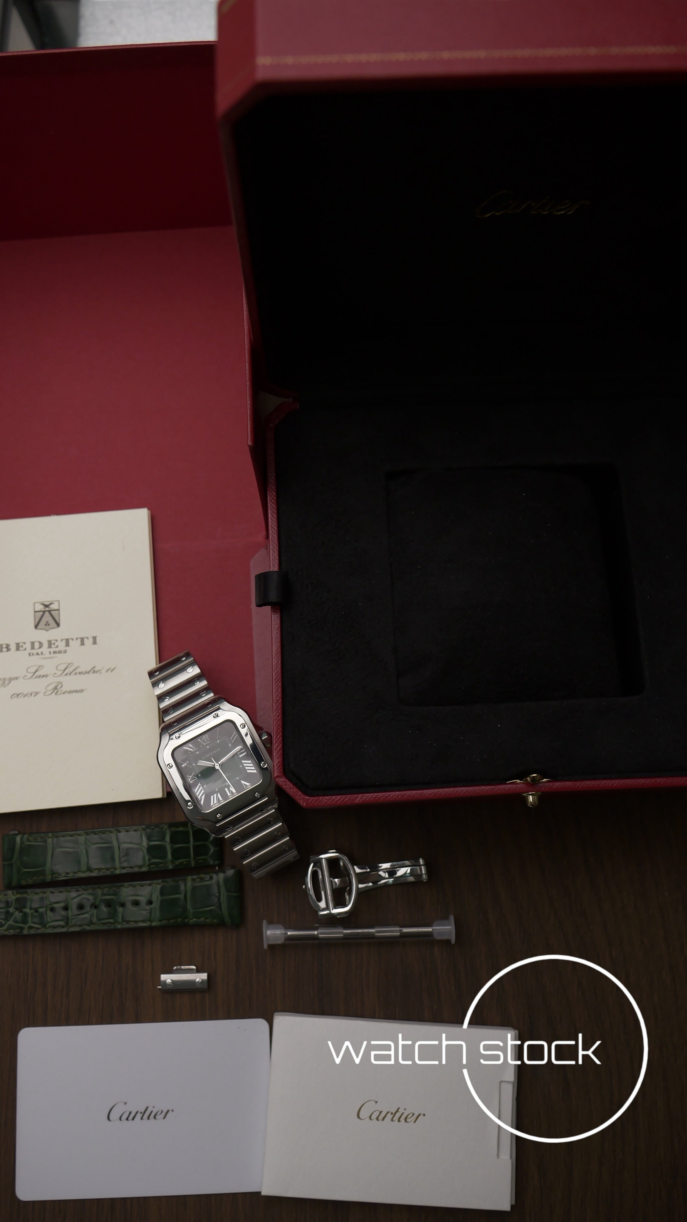 Cartier Santos Medium green WSSA0029 Full Set 2025